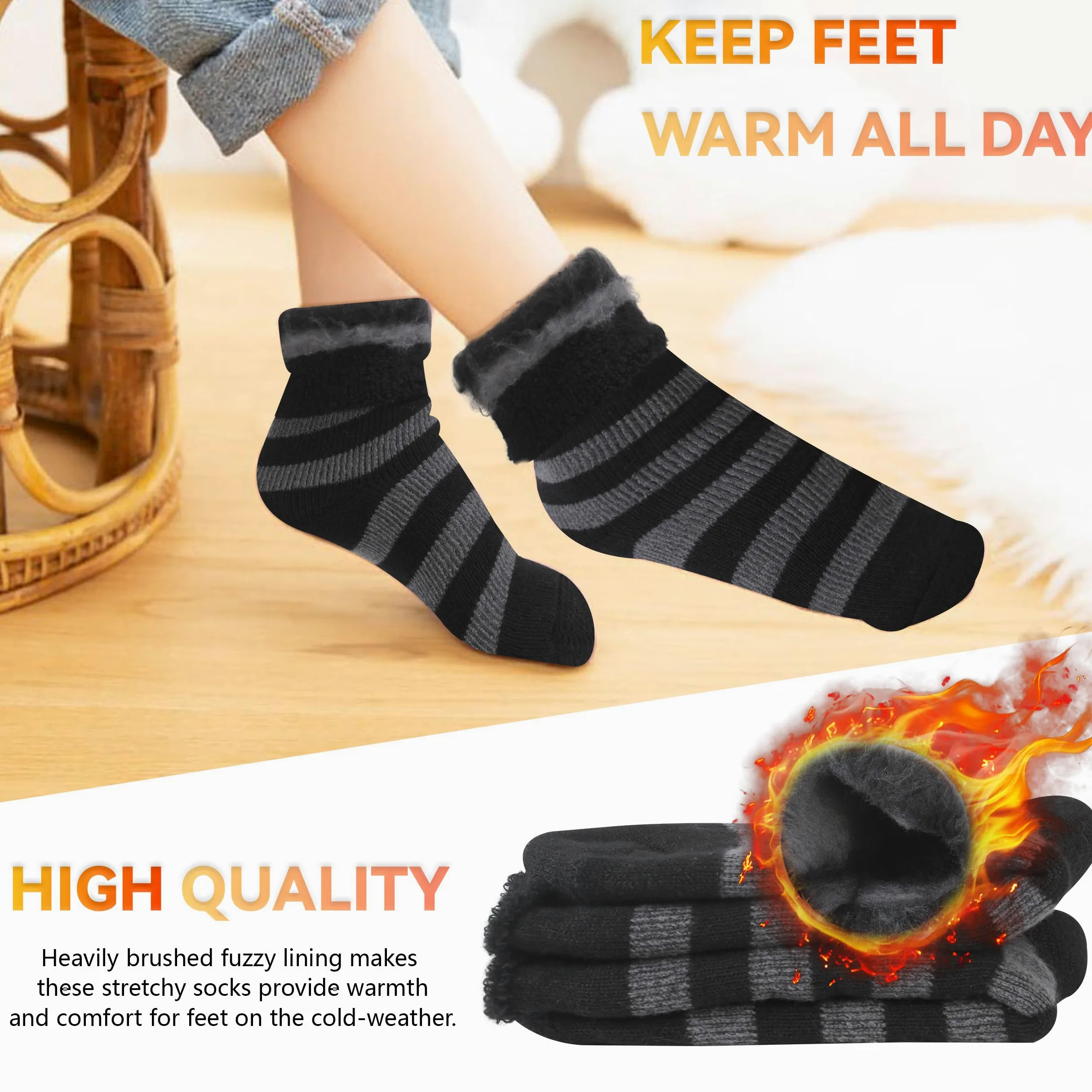 Sunew Calcetines térmicos cálidos, paquete de 4, calcetines térmicos de invierno para hombre y mujer, para esquí al aire libre