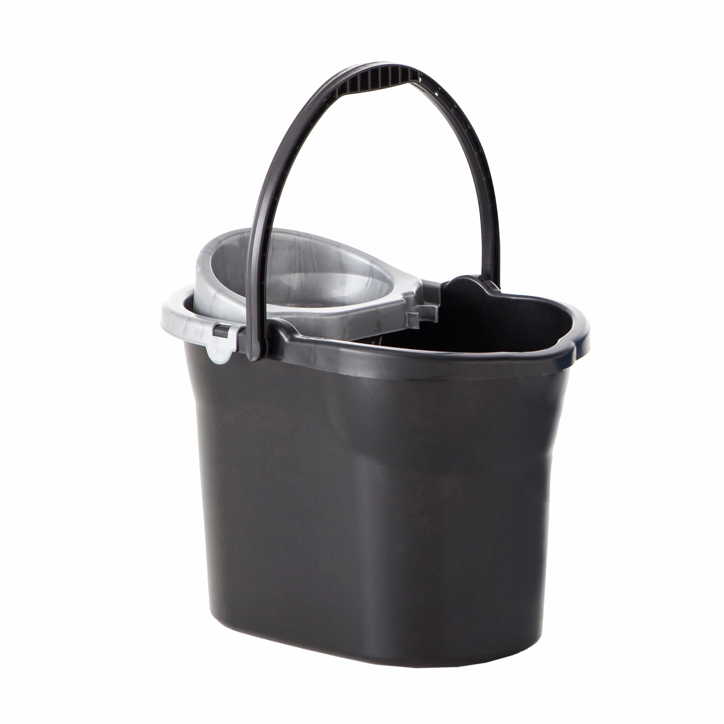 Maya Cubo de Fregona con Escurridor 10L 36x27,5x24 cm Negro