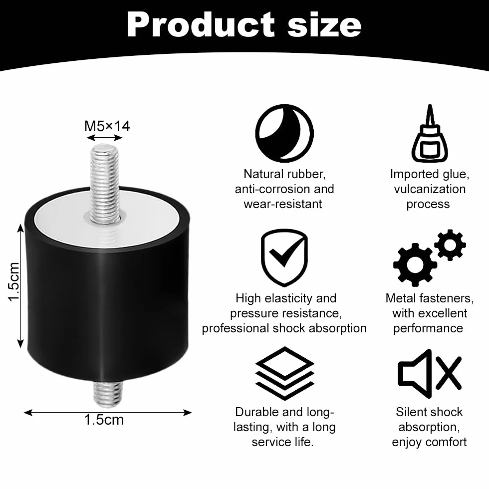 Silentblock M5 Amortiguador de Goma Soportes para Compresores de Aire Motores Diésel Gasolina Bombas de Agua