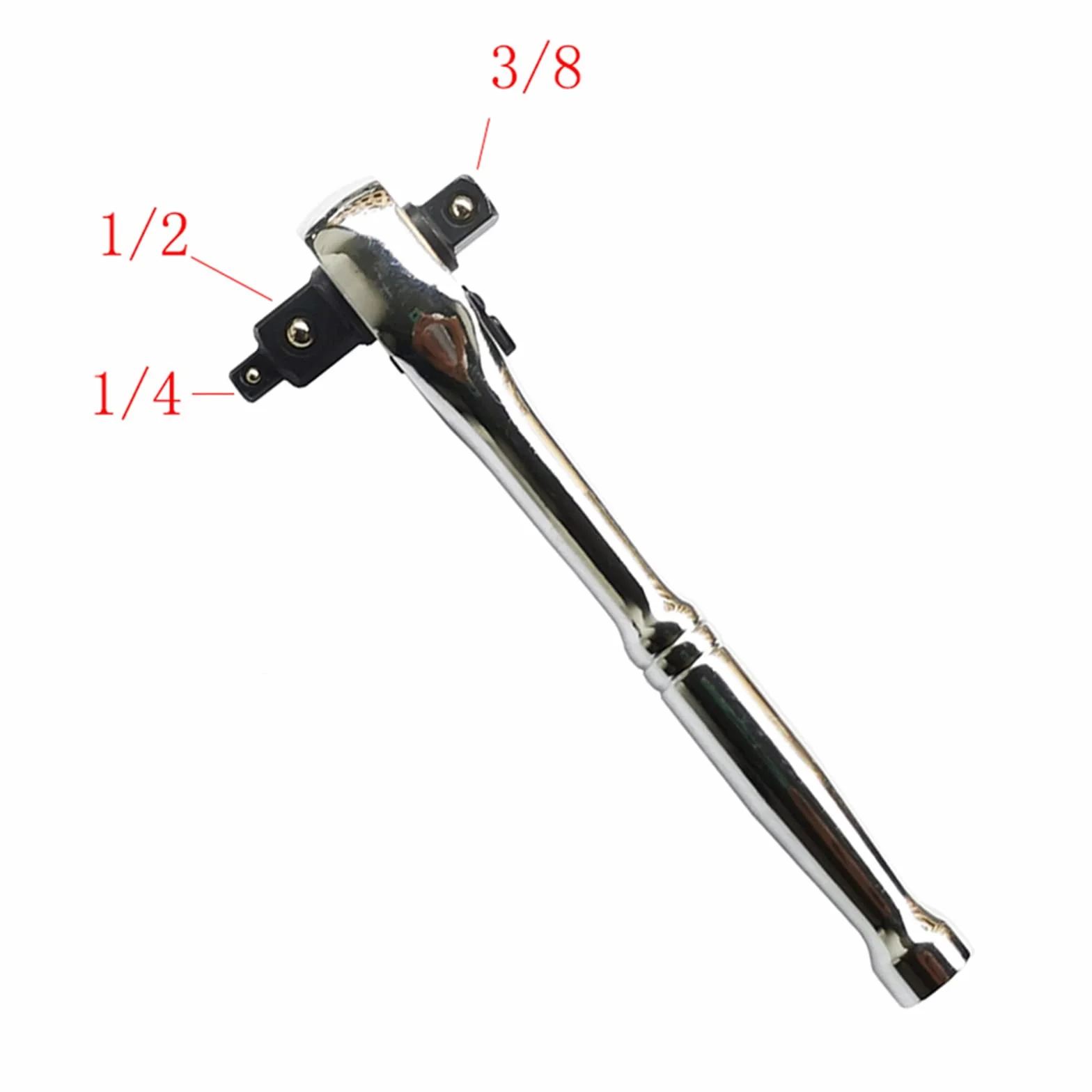 Llave de trinquete 1/2 3/8 1/4 pulgadas, acero al carbono, 72 dientes, reversible