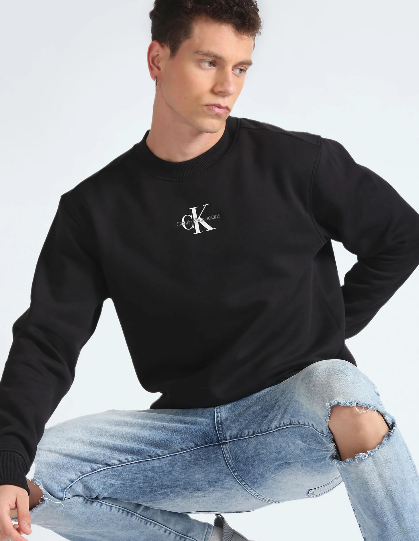 Calvin Klein Monologo Crew Neck J30j323434 Sudaderas Hombre (Pack de 1)