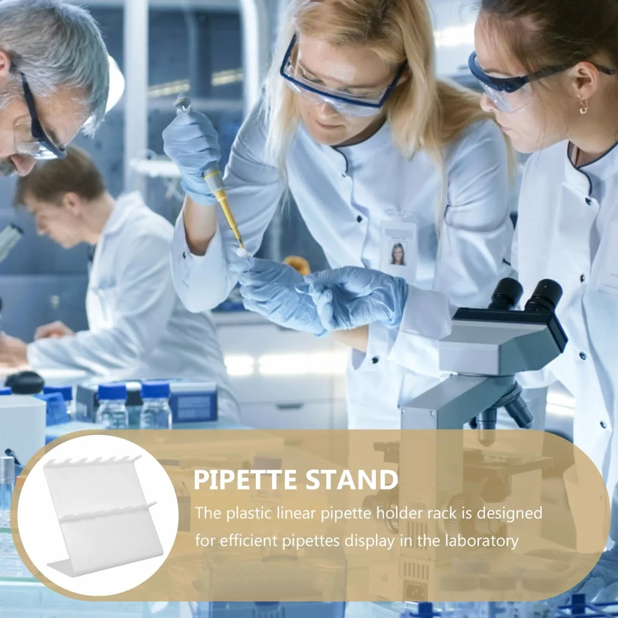 SOLUSTRE Soporte Para Pipetas De Laboratorio Plástico 6 Agujeros Estante Organizador 10.62x9.84x4.13in
