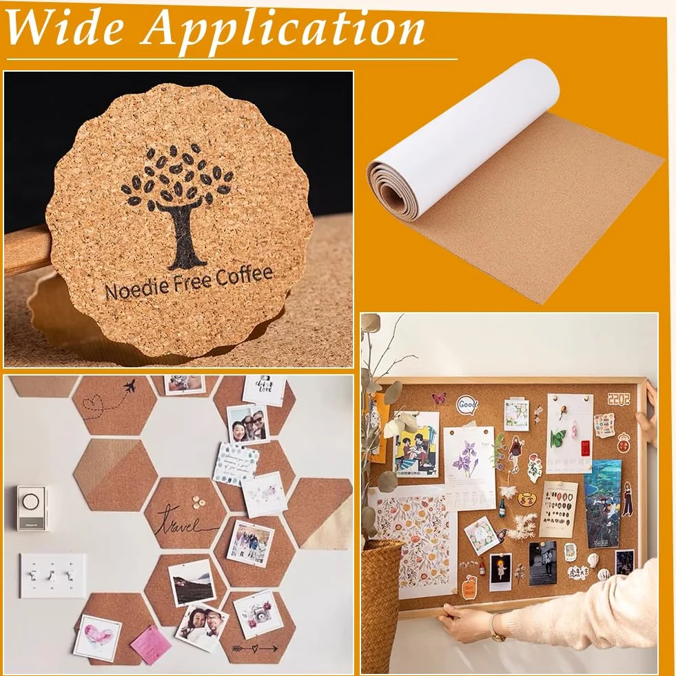 BENECREAT Rollo de corcho autoadhesivo 40 x 200 cm 3 mm grosor corcho natural azulejos adhesivos