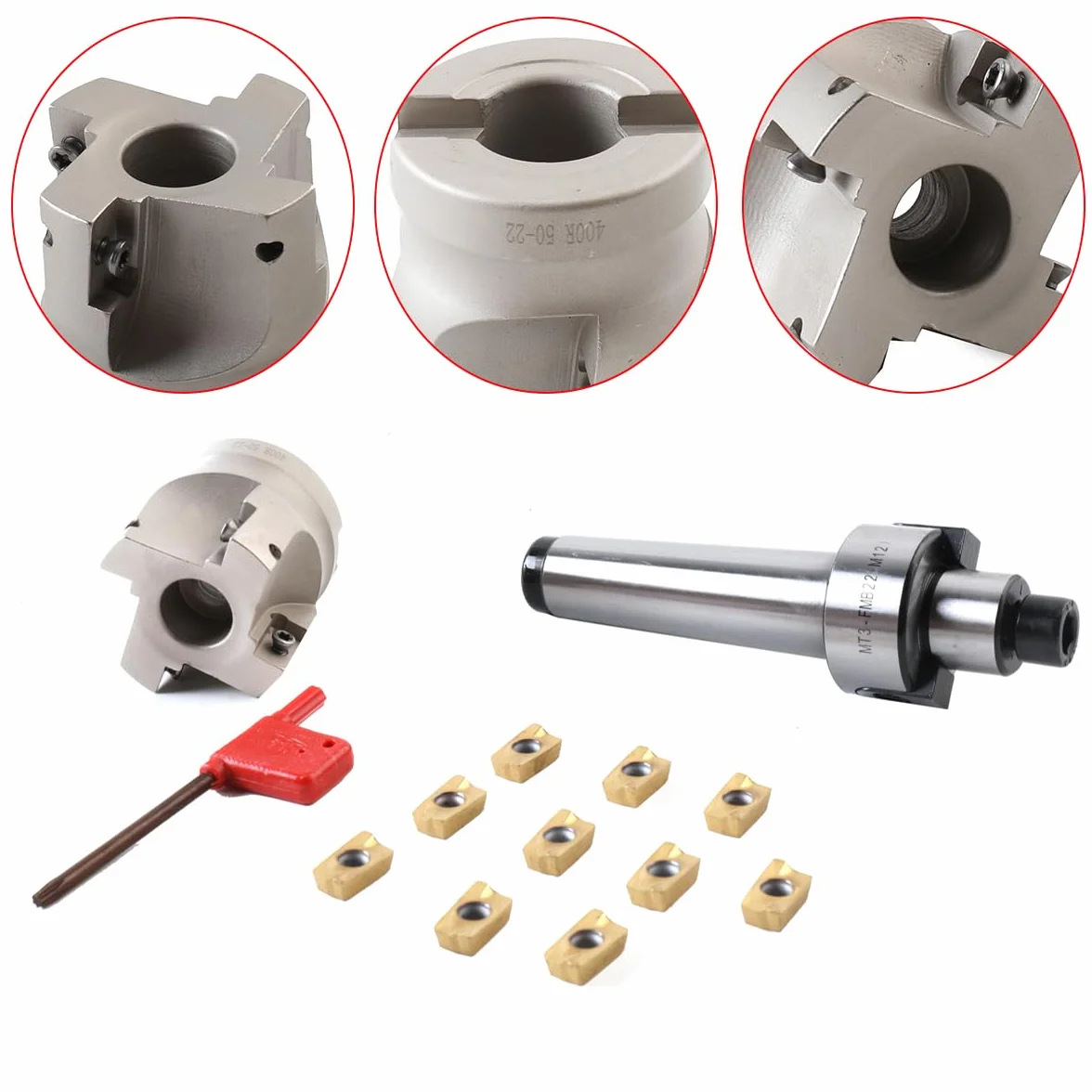 Soporte para fresa de planos MT3-FMB22-M12 400R-50-22, juego de corte CNC APMT1604