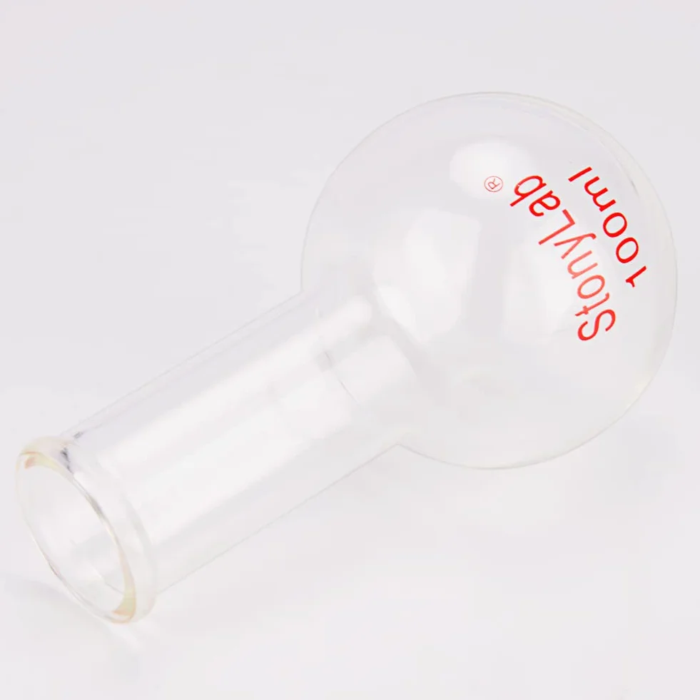 Matraz Fondo Redondo Cuello Largo de Cristal Borosilicato Pared Gruesa RBF 100ml