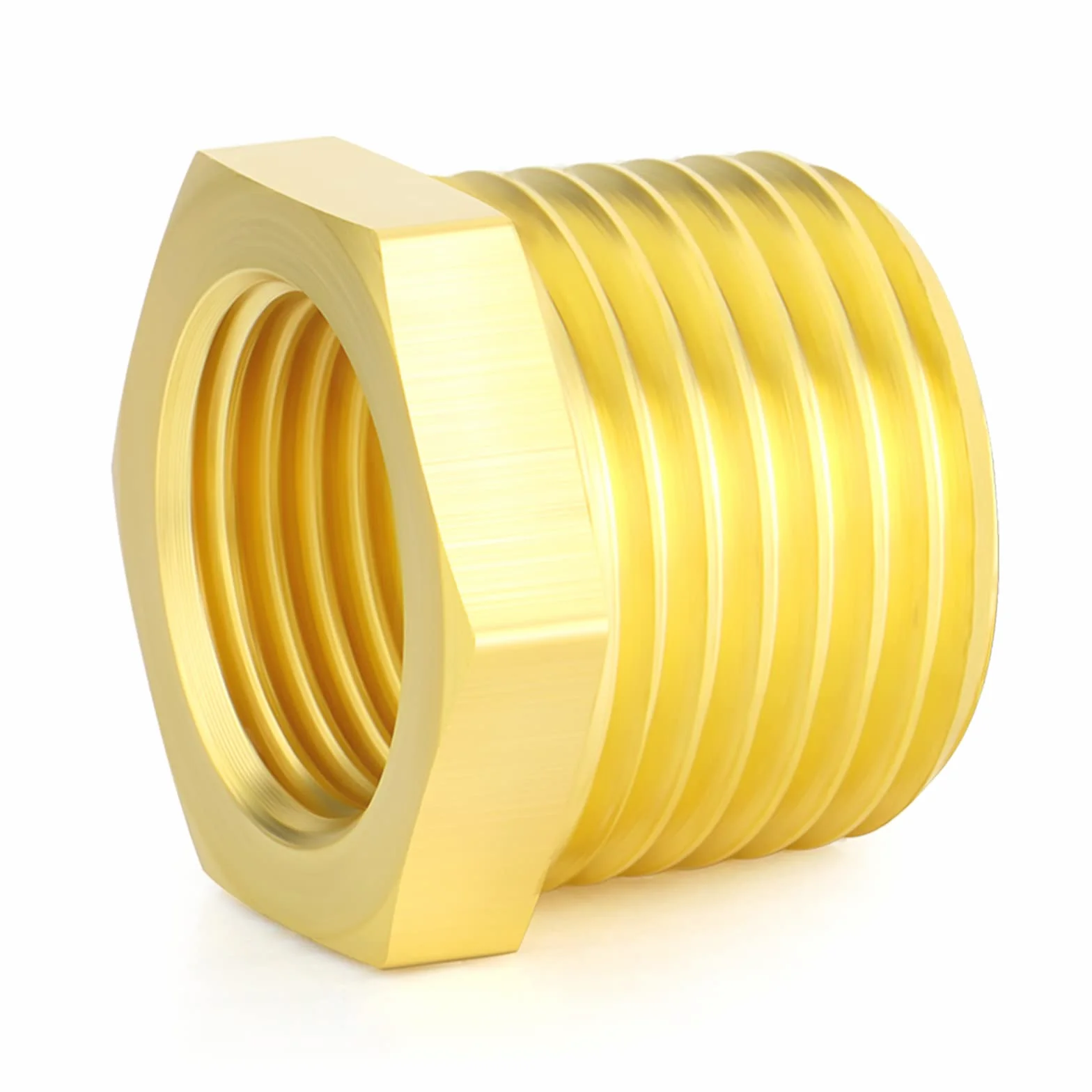 Reductor de latón hexagonal 3/8" BSP hembra a 1/2" BSP macho accesorio de tubería roscada