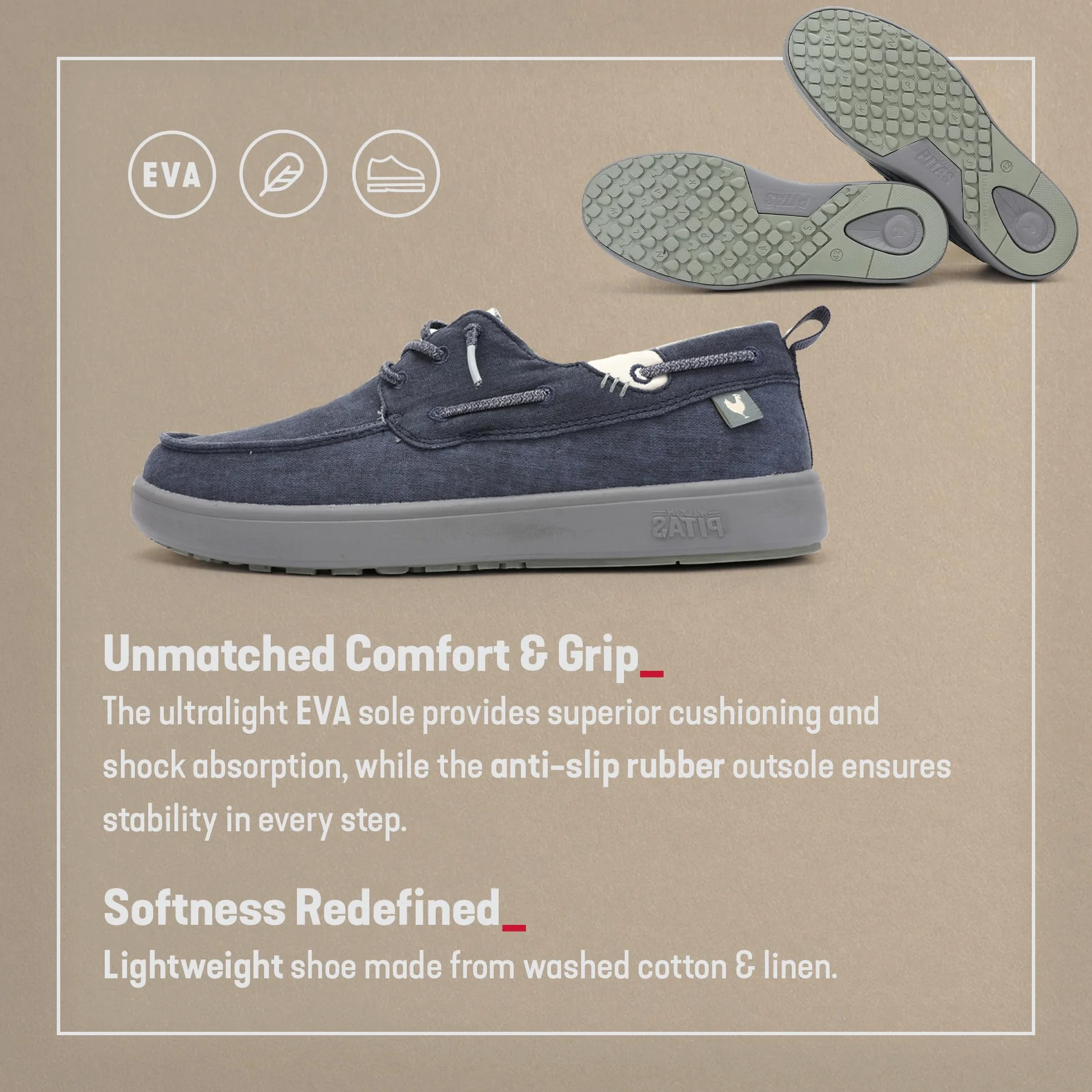 PITAS | MAUI Flax | Mocasines de Hombre para el Verano | Zapatillas de Hombre | Náuticos de Hombre para el Verano | Deportivas y Zapatos de Walkinpitas