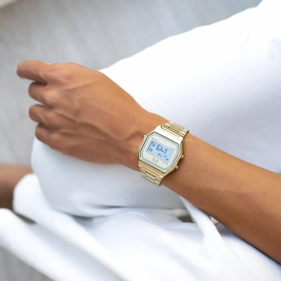 Reloj Digital Mujer Dorado Vintage - Acero Inoxidable, Resistente al Agua 3ATM, Maquinaria Cuarzo - Reloj Pulsera Mujer Estilo Retro, Regalo Mujer
