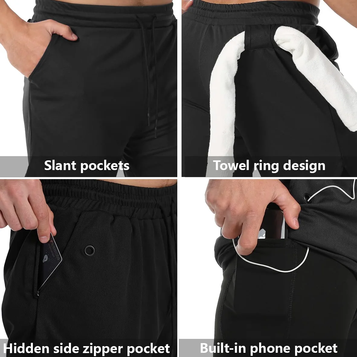 JWJ Gym Shorts - Pantalones Cortos de Gimnasio Hombre