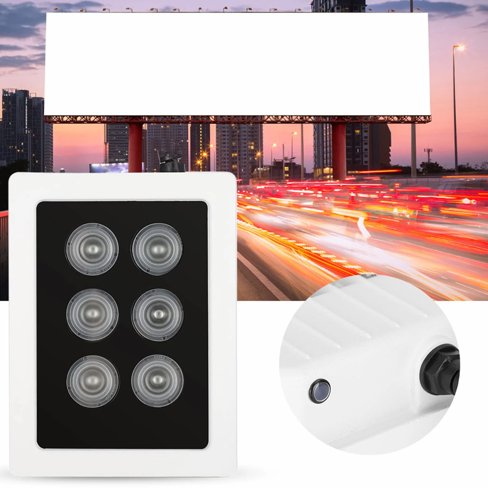 Tyenaza DC12V 6W Luz de Relleno Infrarroja IP66 Impermeable para Cámara de Seguridad