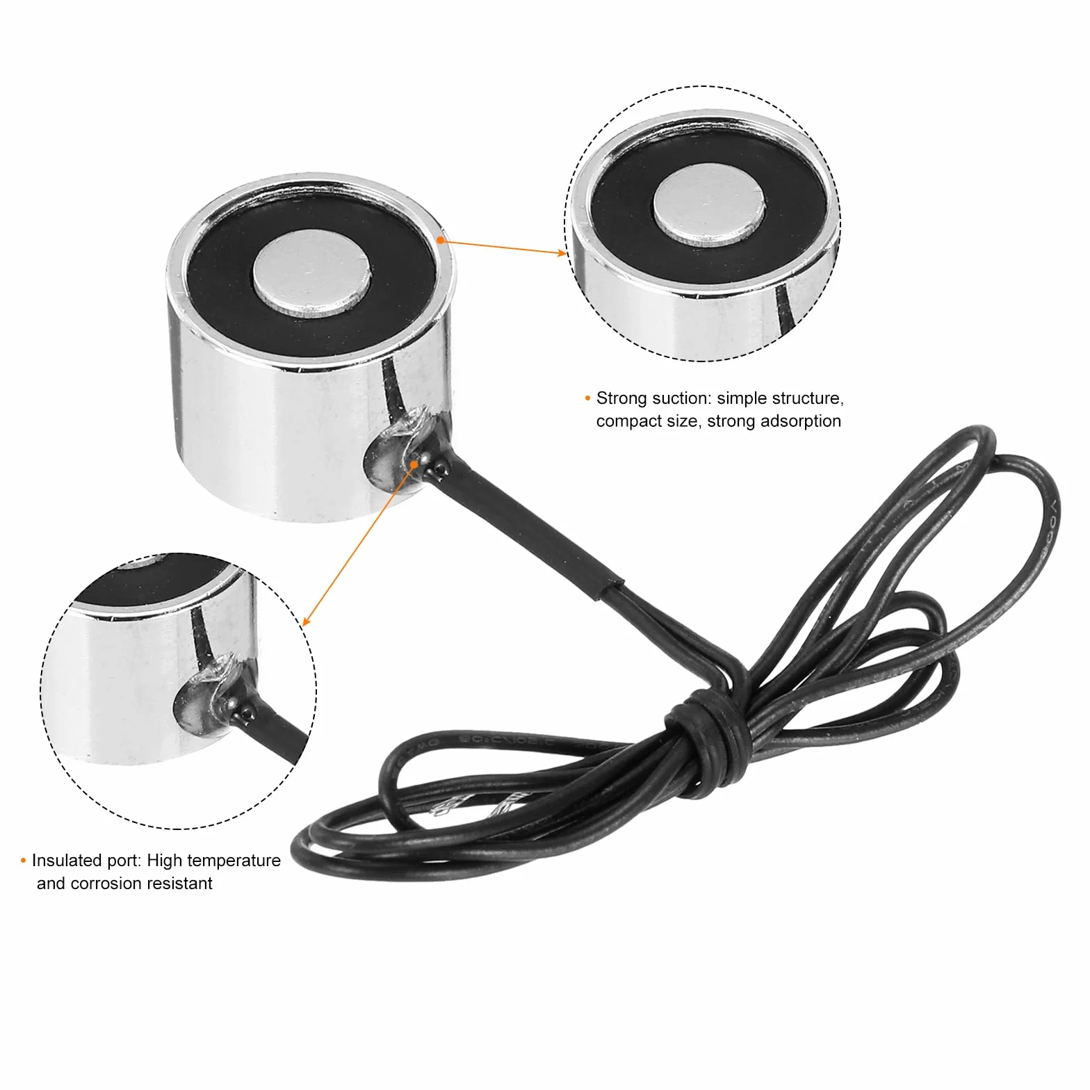 QUARKZMAN Electroimán Solenoide DC 24V 2.5W 6.6LB 3Kg Redondo 20x15mm