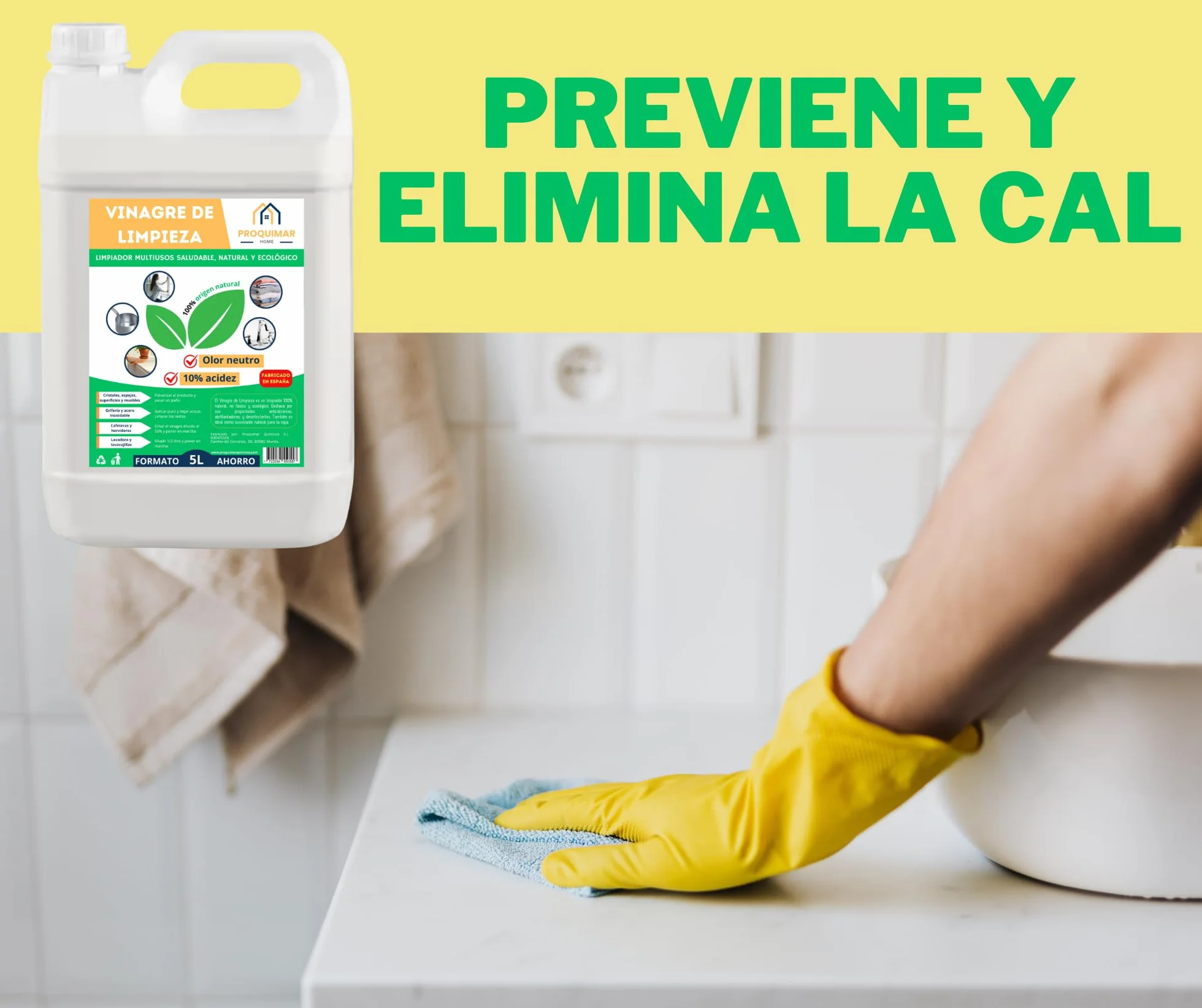 Vinagre de Limpieza 10º Limpiador Natural Multiusos Desengrasante Desinfectante Ecológico
