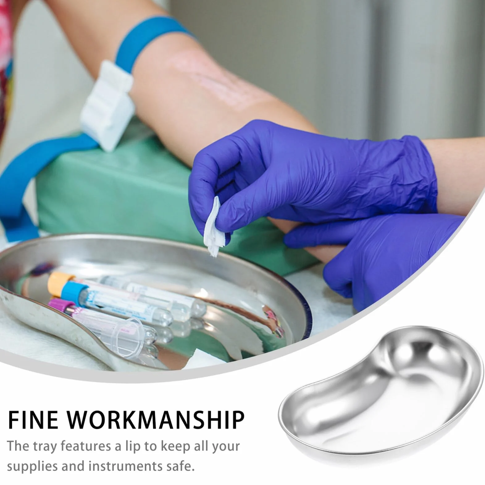 Bandeja de Acero Inoxidable para Riñonera Lavabo Emesis Instrumentos de Laboratorio Dental Quirúrgicas Médicas