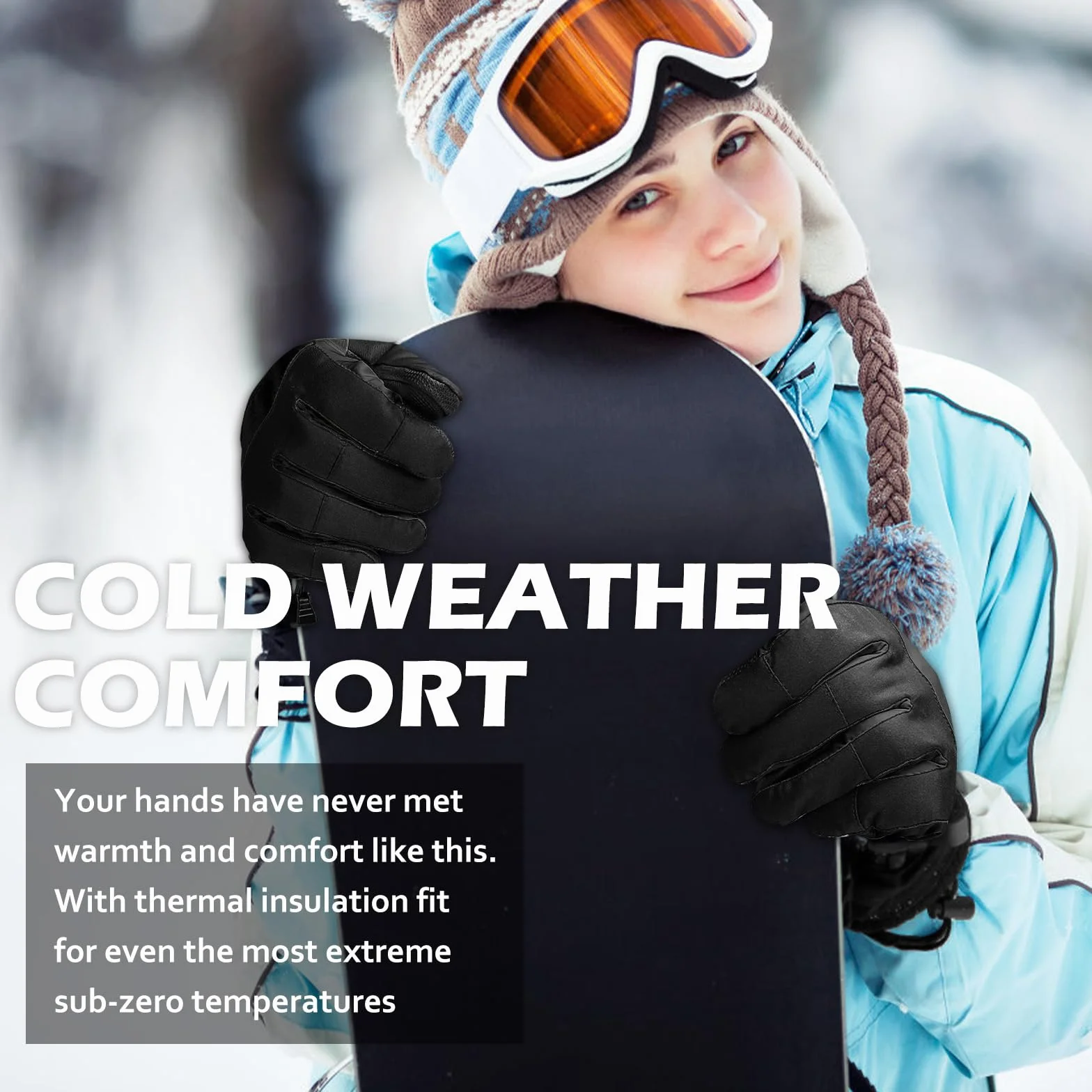 Guantes Invierno Mujer Impermeables Táctiles Nieve Esquí Moto Snowboard Bici Ciclismo