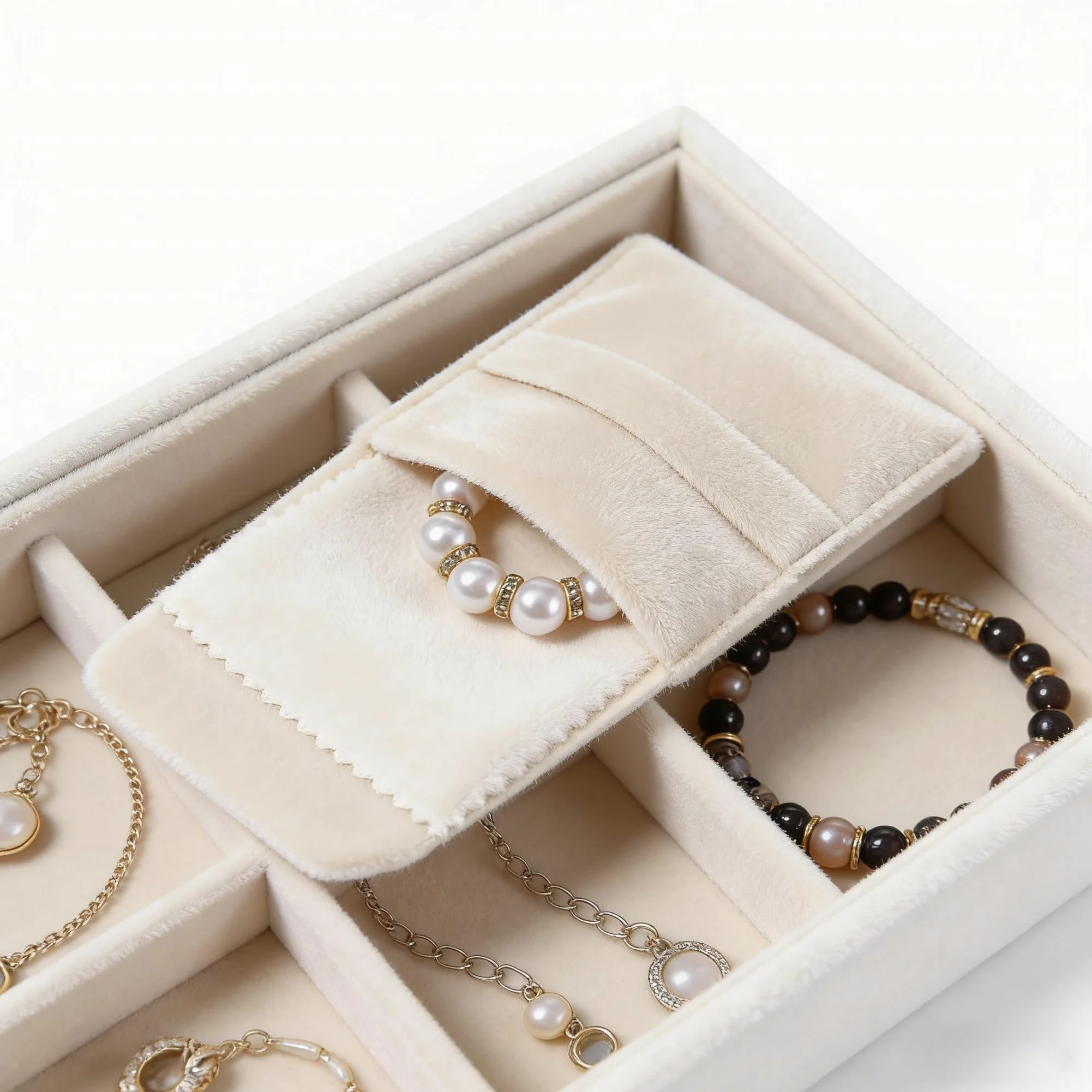 Juego de bolsas de almacenamiento de joyas de microfibra a granel, bolsas de cordón suave con correa segura para soportes de anillos, sensación de terciopelo para sobres para bodas para recuerdos
