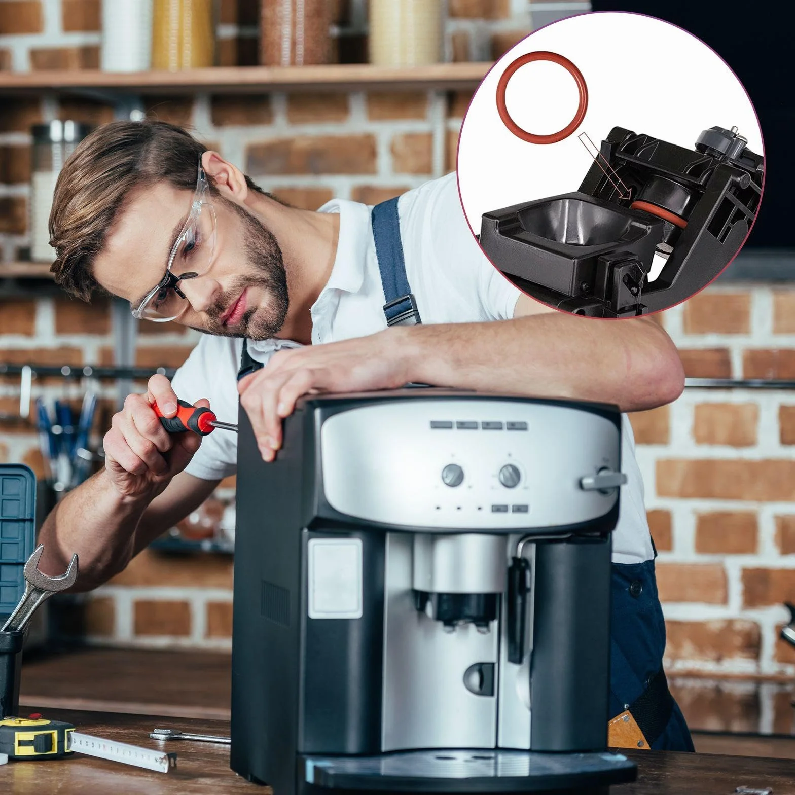 Junta Tórica de Silicona 45 Piezas para Válvulas de Vapor, Anillo de Sellado de Máquina de Café