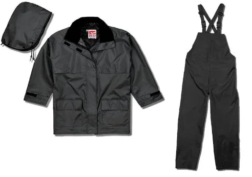 VIKING Open Road 150D Suit - Chaqueta impermeable para hombre con capucha y pantalones con peto, tela Ripstop duradera