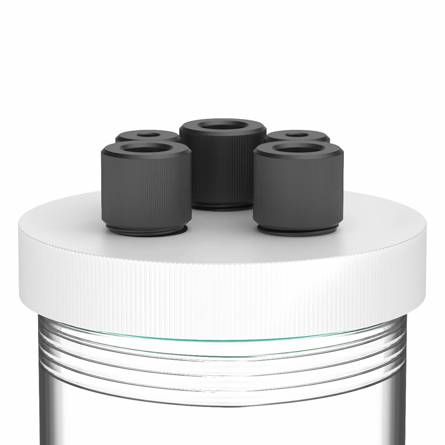 Styonylab Celda Electrolítica de Borosilicato 50 ml Kit de Celda Electroquímica Sellada con Tapa de PTFE 5 Orificios