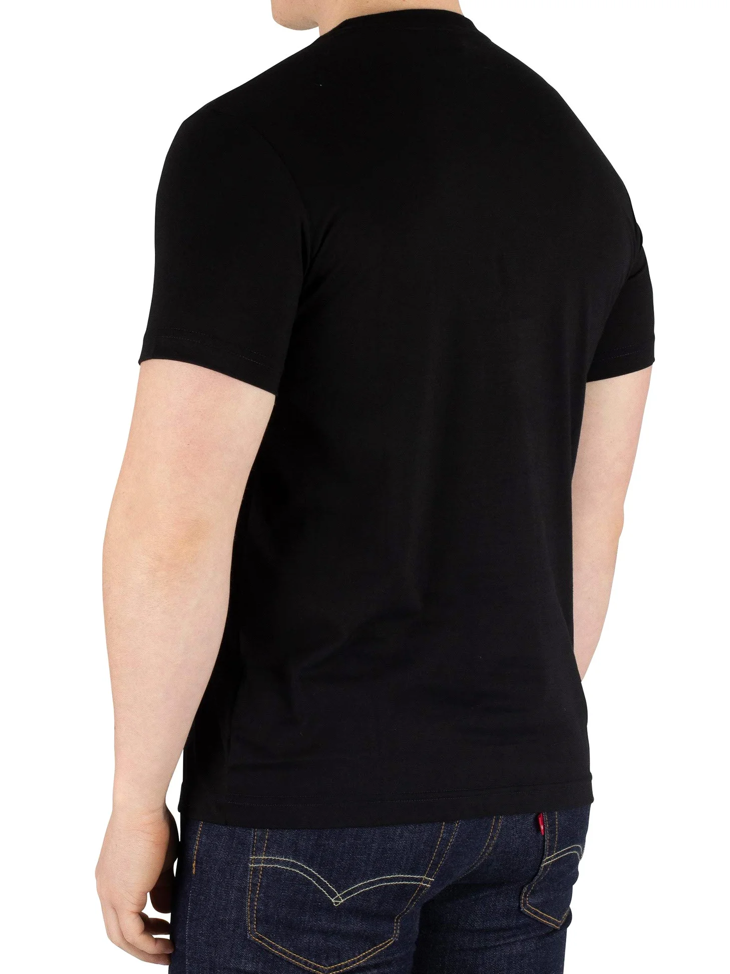 Psycho Bunny Hombres Camiseta clásica de Cuello Redondo Black