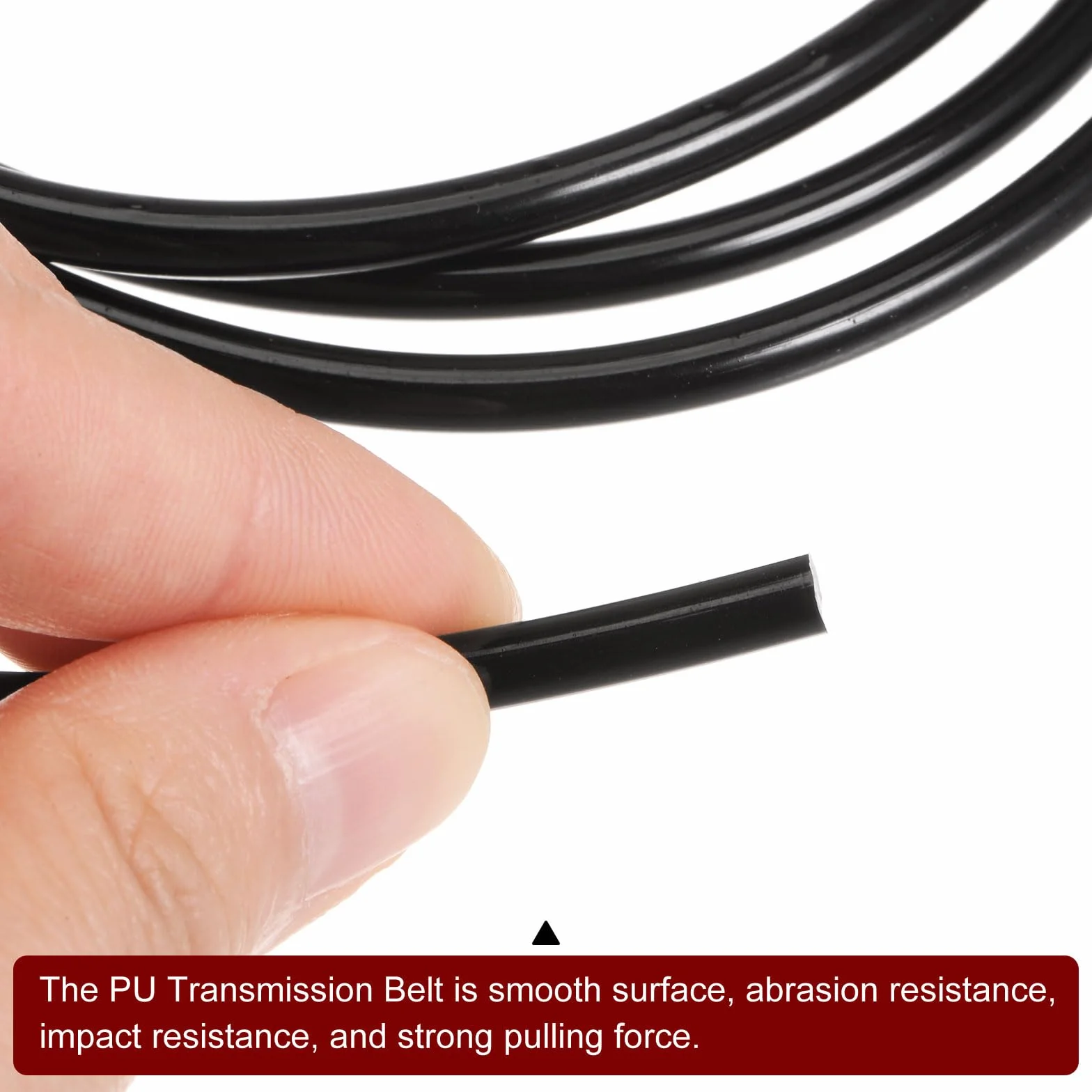 QUARKZMAN PU Transmisión Correa Poliuretano Redonda 4mm Diámetro 1 Metro Longitud Suave Superficie Negro