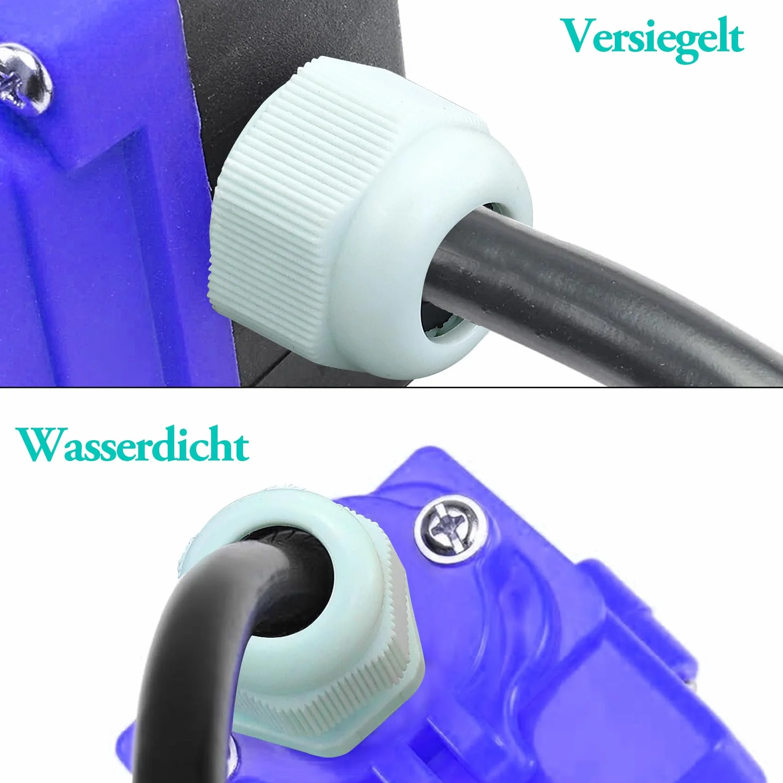 Prensaestopas de cable M20, pasacables resistente al agua, gris, ajustable, para exterior