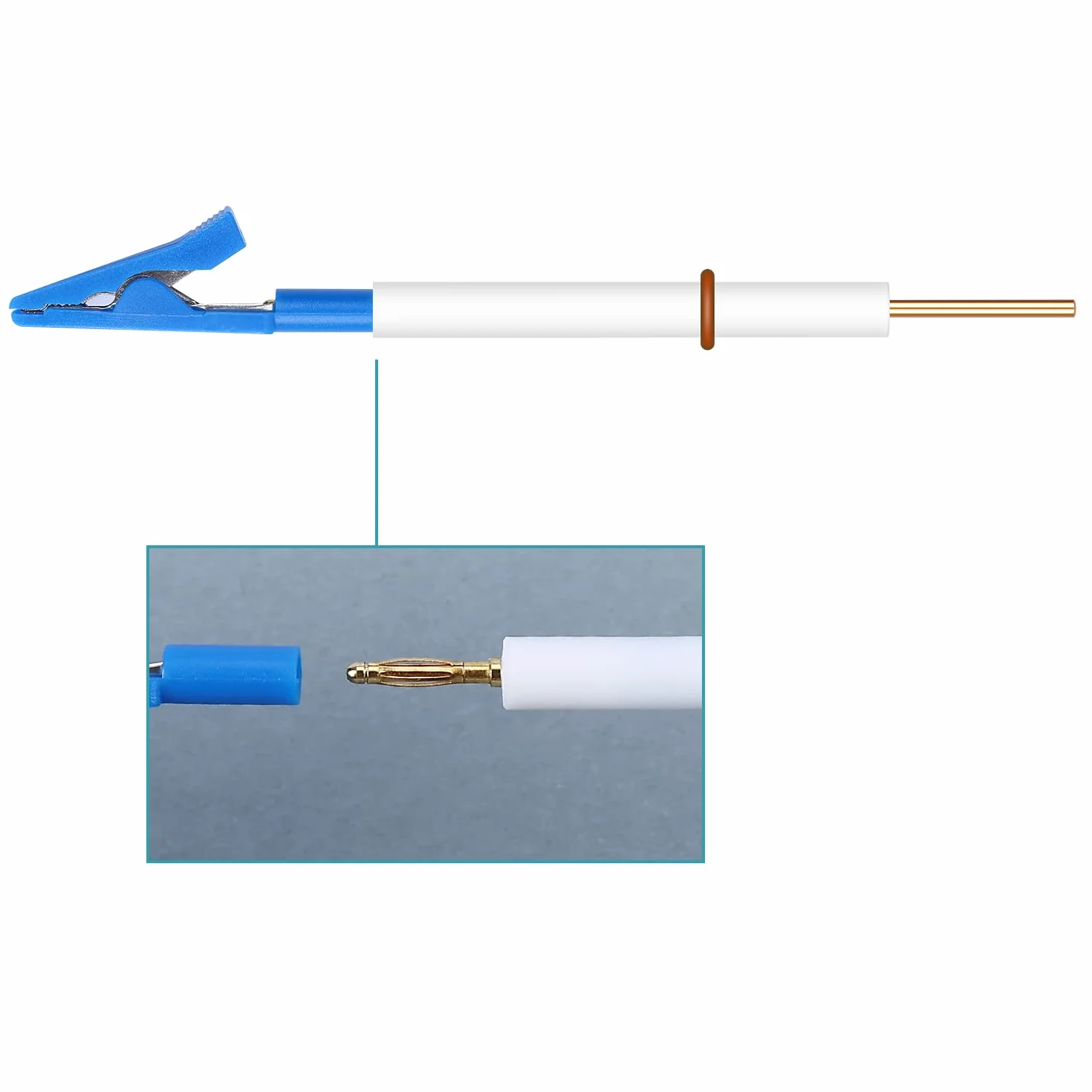 Stonylab Soporte de Electrodo Clip Multipropósito con Manga Protectora de Plástico y Cuerpo de PTFE para Celda Electrolítica