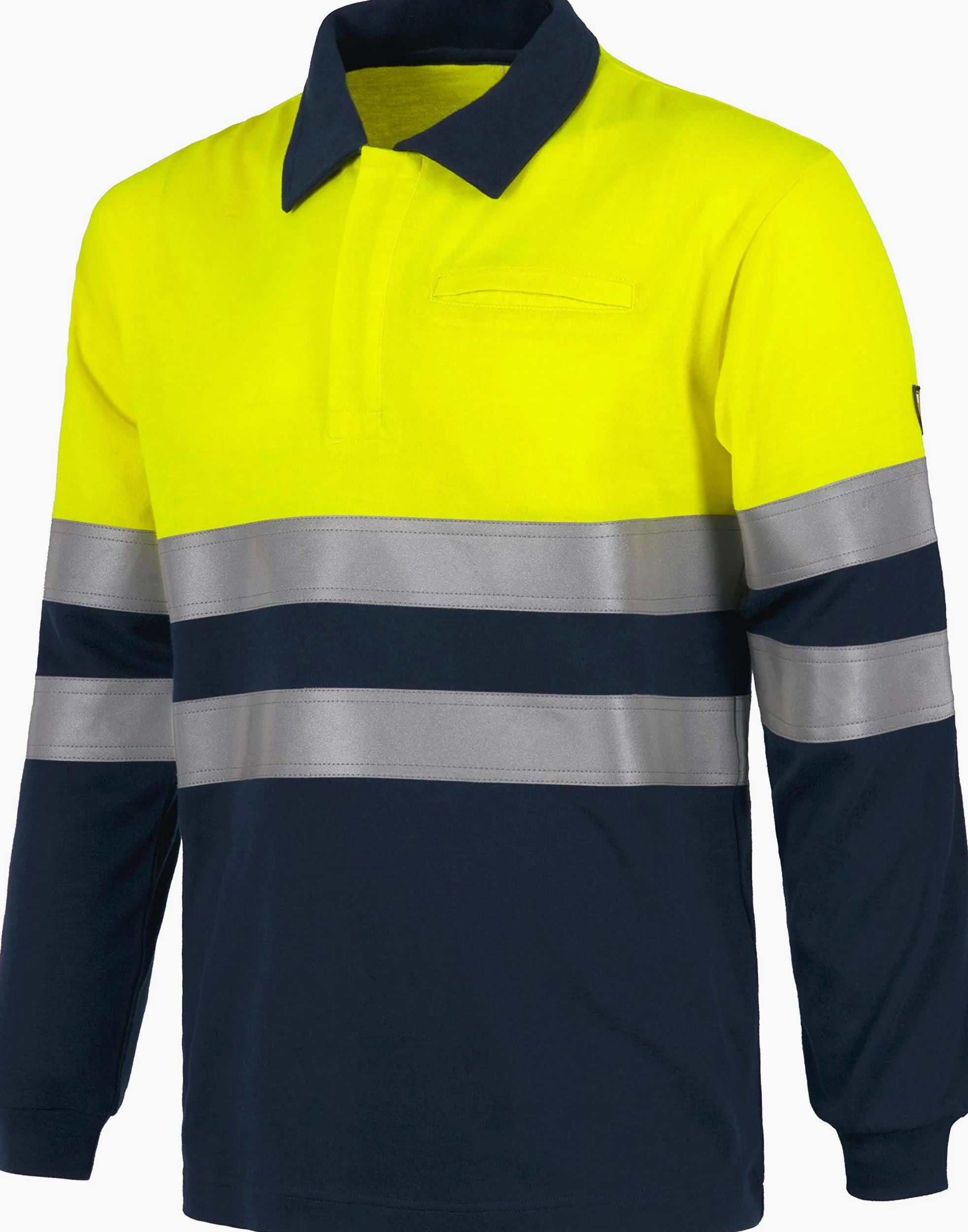 Work Team Polo AV Manga Larga, modacrílico, algodón, Fibra antiestática. EN ISO 11612, EN 1149, EN 1150. Hombre