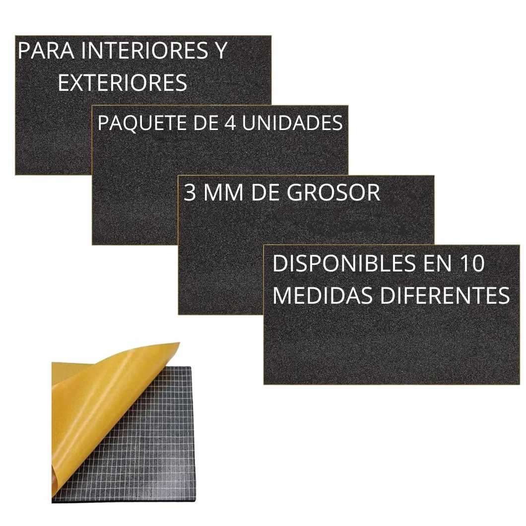 ACIT Junta adhesiva de neopreno aislante paquete 4 hojas 40x40 cm espesor 3MM 10x10 CM