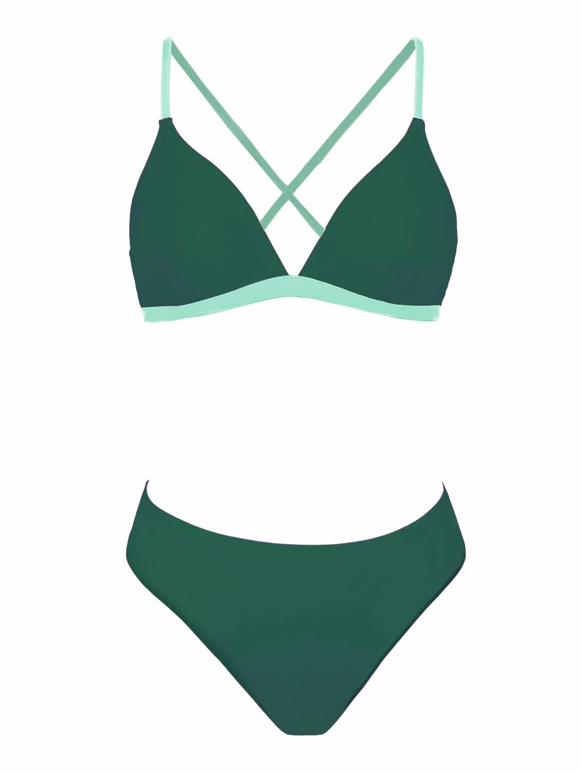 CUPSHE Conjunto de Bikini Top Triangular Tanga Traje de Baño de Dos Piezas