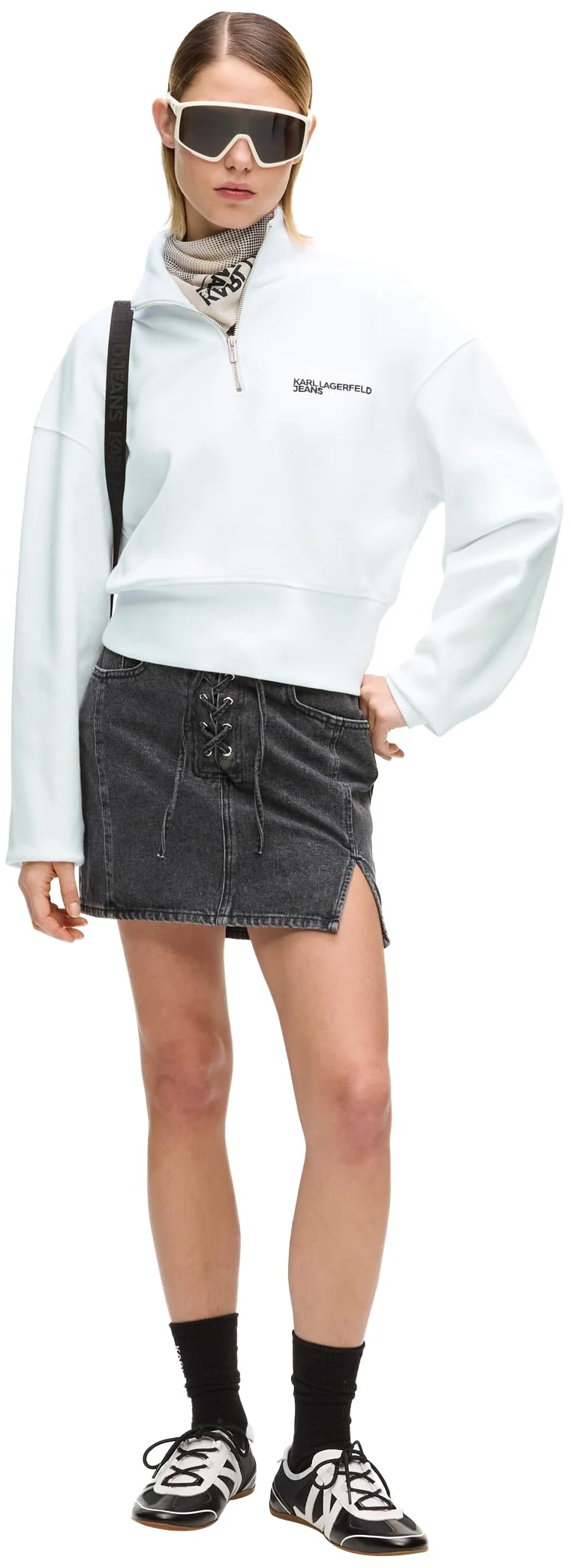 Karl Lagerfeld Jeans Mujer Half Zip Sweatshirt
