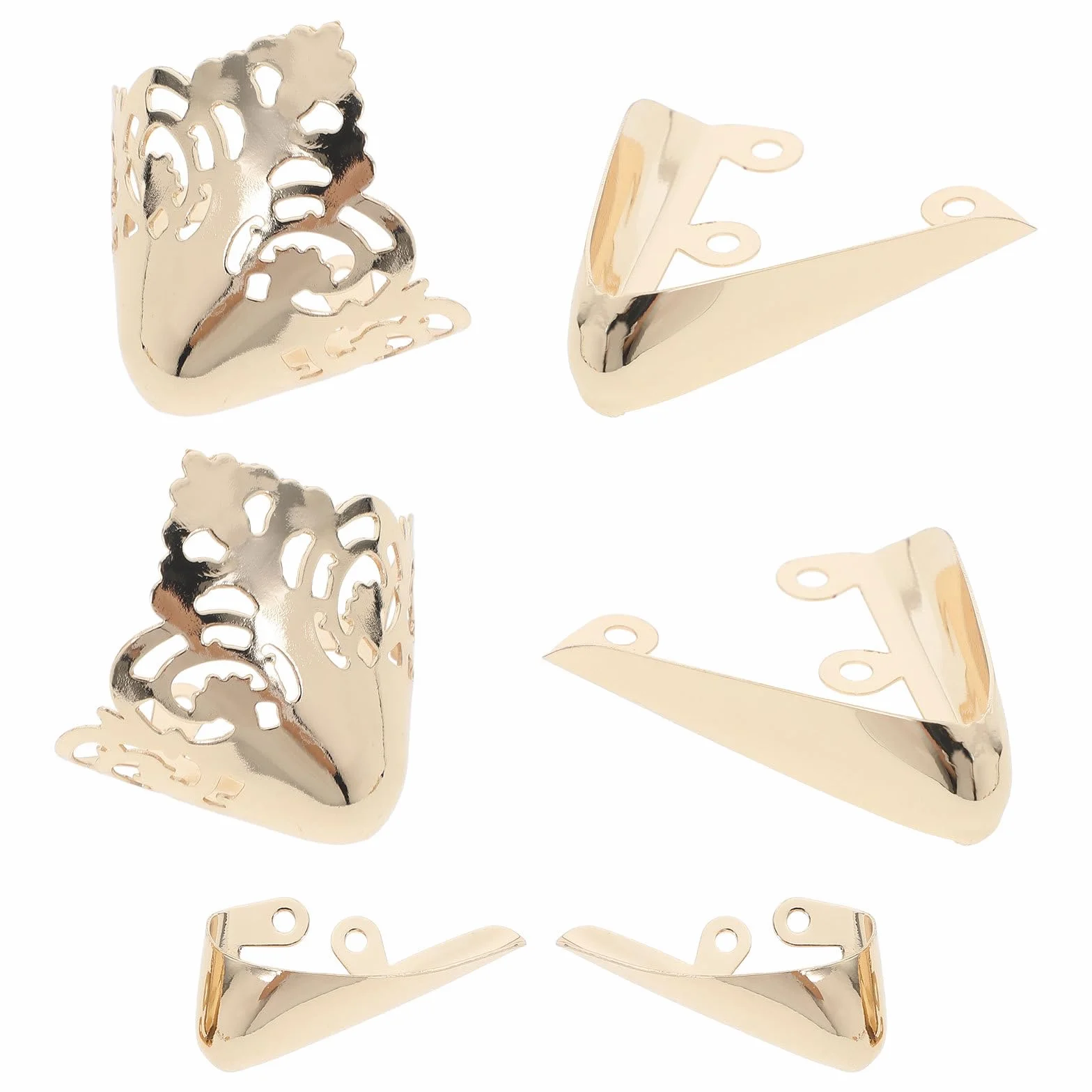 SUPVOX Protectores de Punta de Tacón Metálicos para Tacones Altos, Cubre Puntas Dorados Tamaño 7, 11 y 25, 3 Pares Resistentes para Proteger Dedos y Calzado Elegante