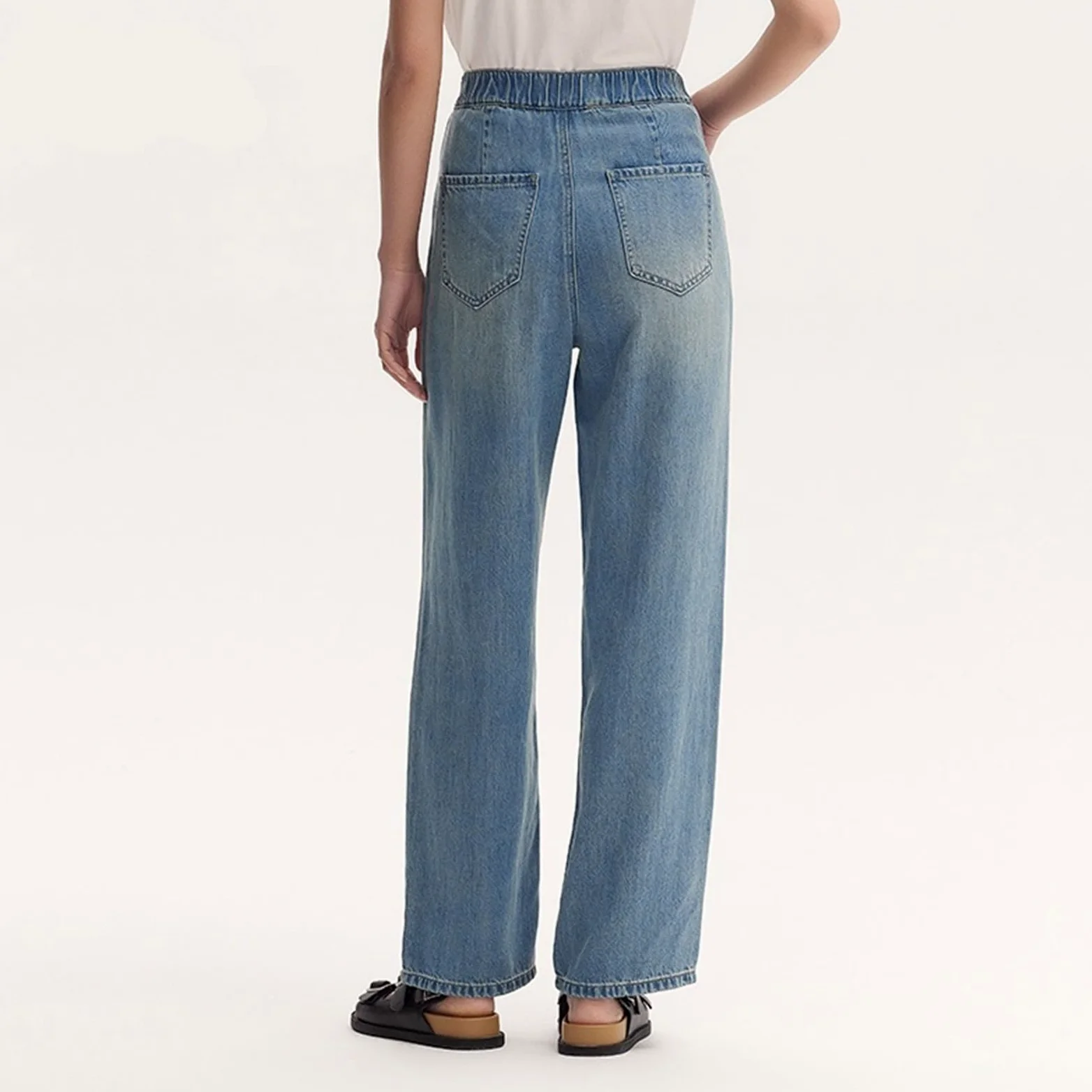 Pantaloni larghi Casual Pantalones Largos de Cintura elástica for Mujer, versión veraniega, Pantalones Anchos de sensación Fresca.
