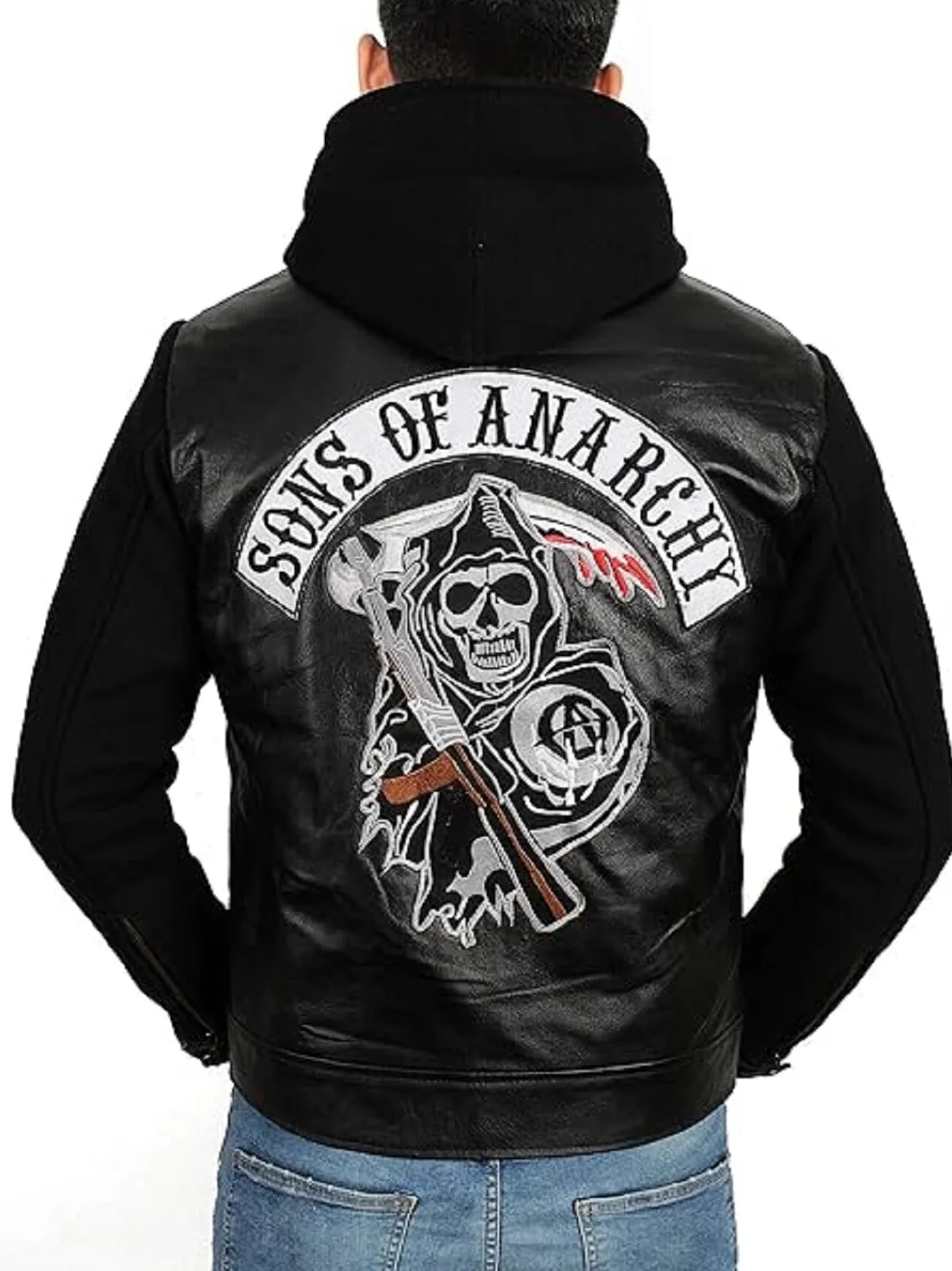 Chalecos y sudadera con capucha de piel para hombre, diseño de Hijo de la Anarquía Biker Club California
