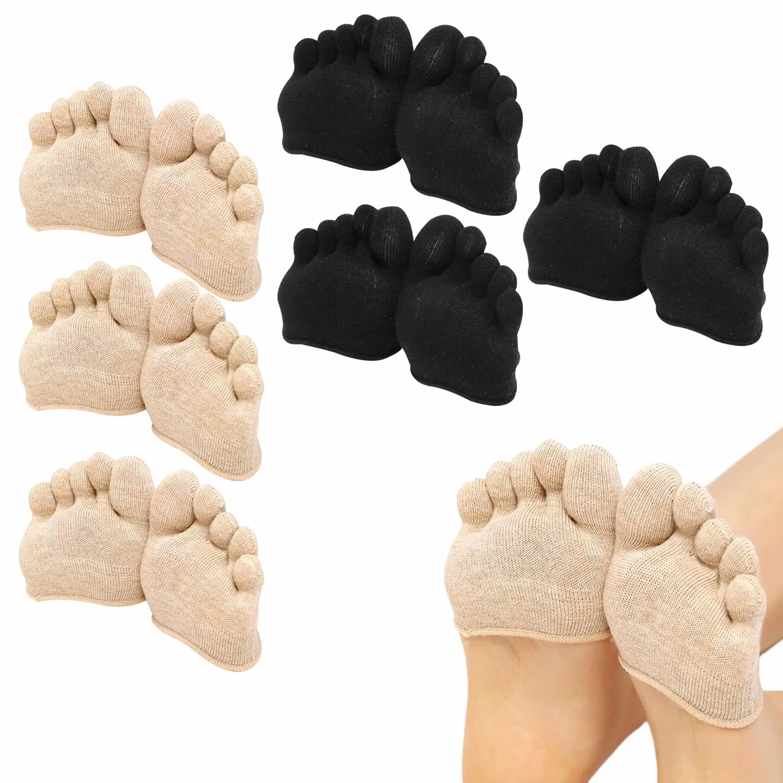 Almohadillas Metatarsales para Pies - Punteras de Zapatos de Algodón Superior para Mujeres - Plantillas Metatarsianas de Corte Bajo, Invisible y Cómoda - Ideal para Zapatos Deportivos, Planos