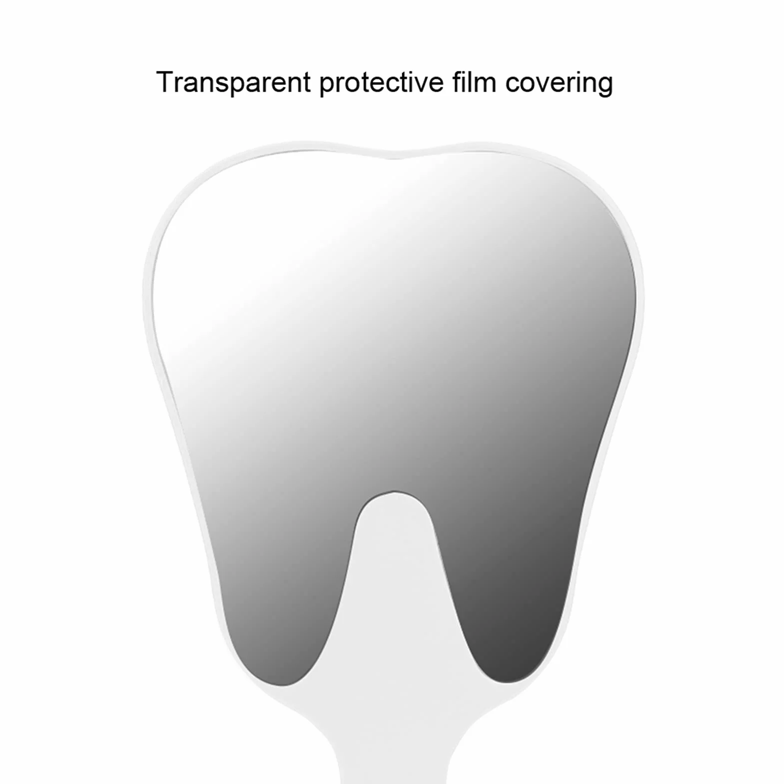 Espejo dental en forma de dientes 25 x 13,5 cm resina cristal