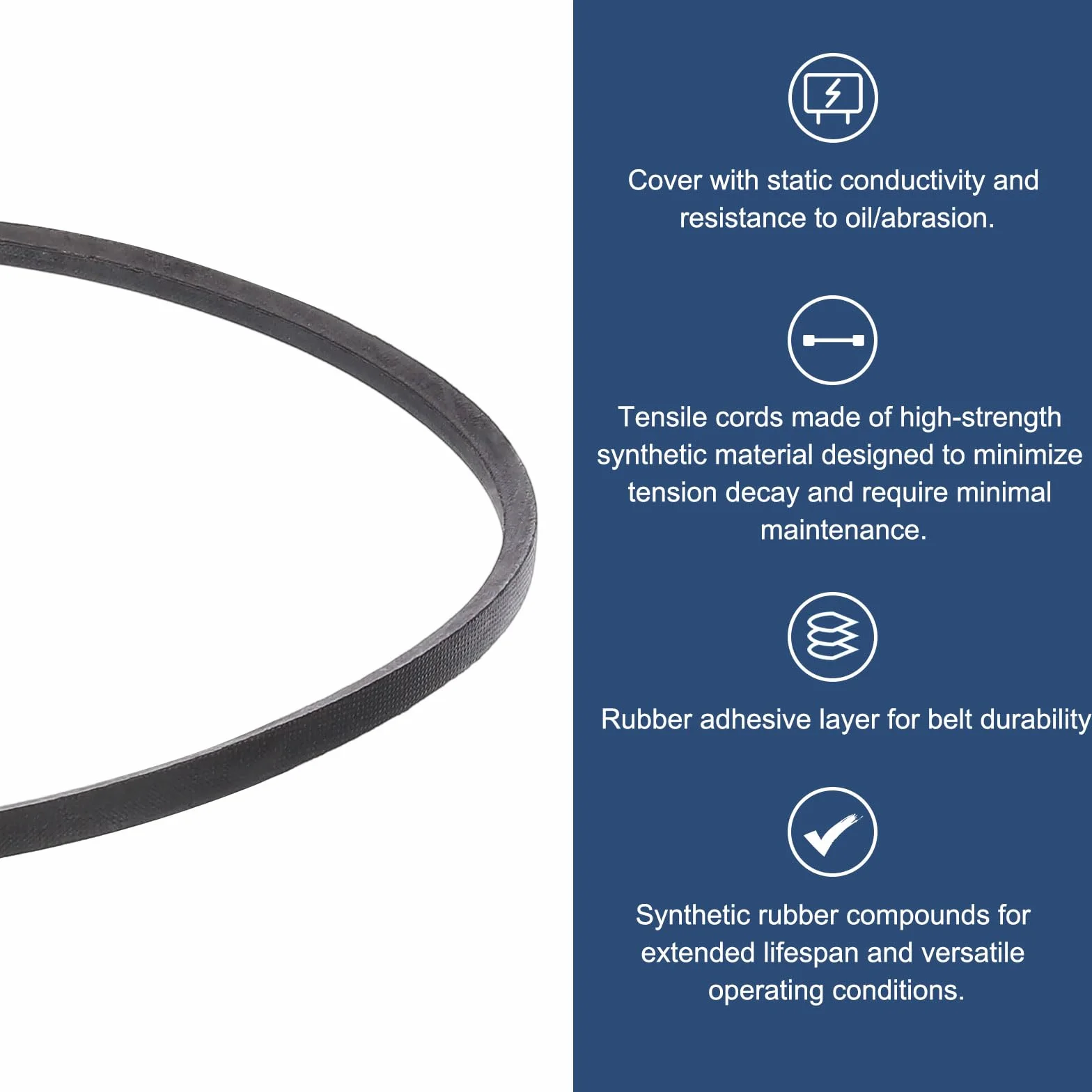 QUARKZMAN 3L360 Classic Wrapped Rubber V-Belt, 36"(914mm) Circunferencia Externa, Perfil 3L 3/8" Ancho 7/32" Altura