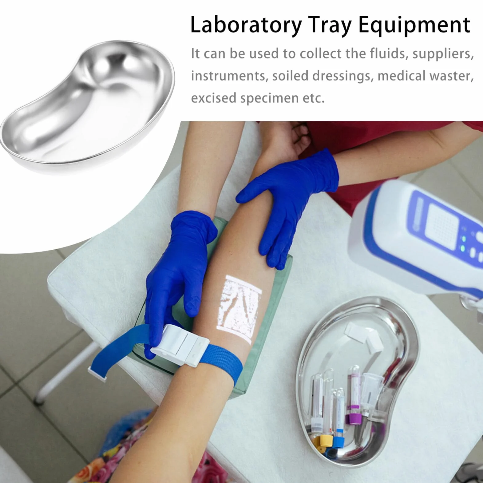 Bandeja de Acero Inoxidable para Riñonera Lavabo Emesis Instrumentos de Laboratorio Dental Quirúrgicas Médicas
