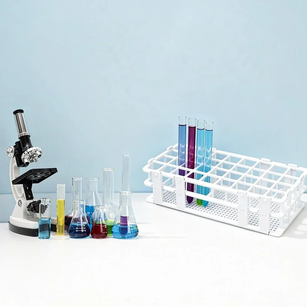 Soporte de Tubos de Ensayo Plastico 40 Agujeros 20 mm Desmontable para Laboratorio Ciencia