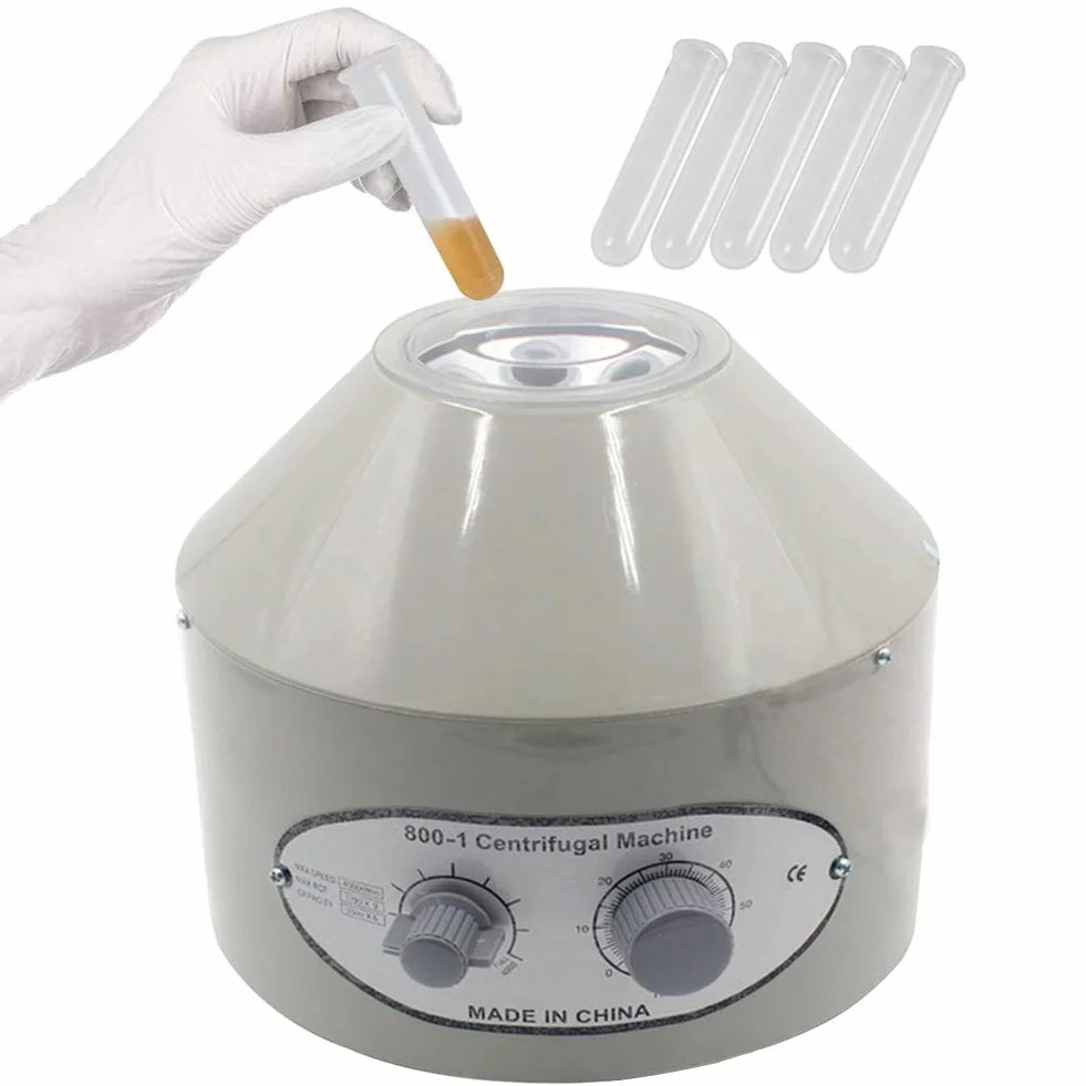 Centrífuga de Laboratorio Eléctrico de Escritorio 0-4000 rpm Temporizador 0-60min con Tubos 6x20ml Enchufe EU