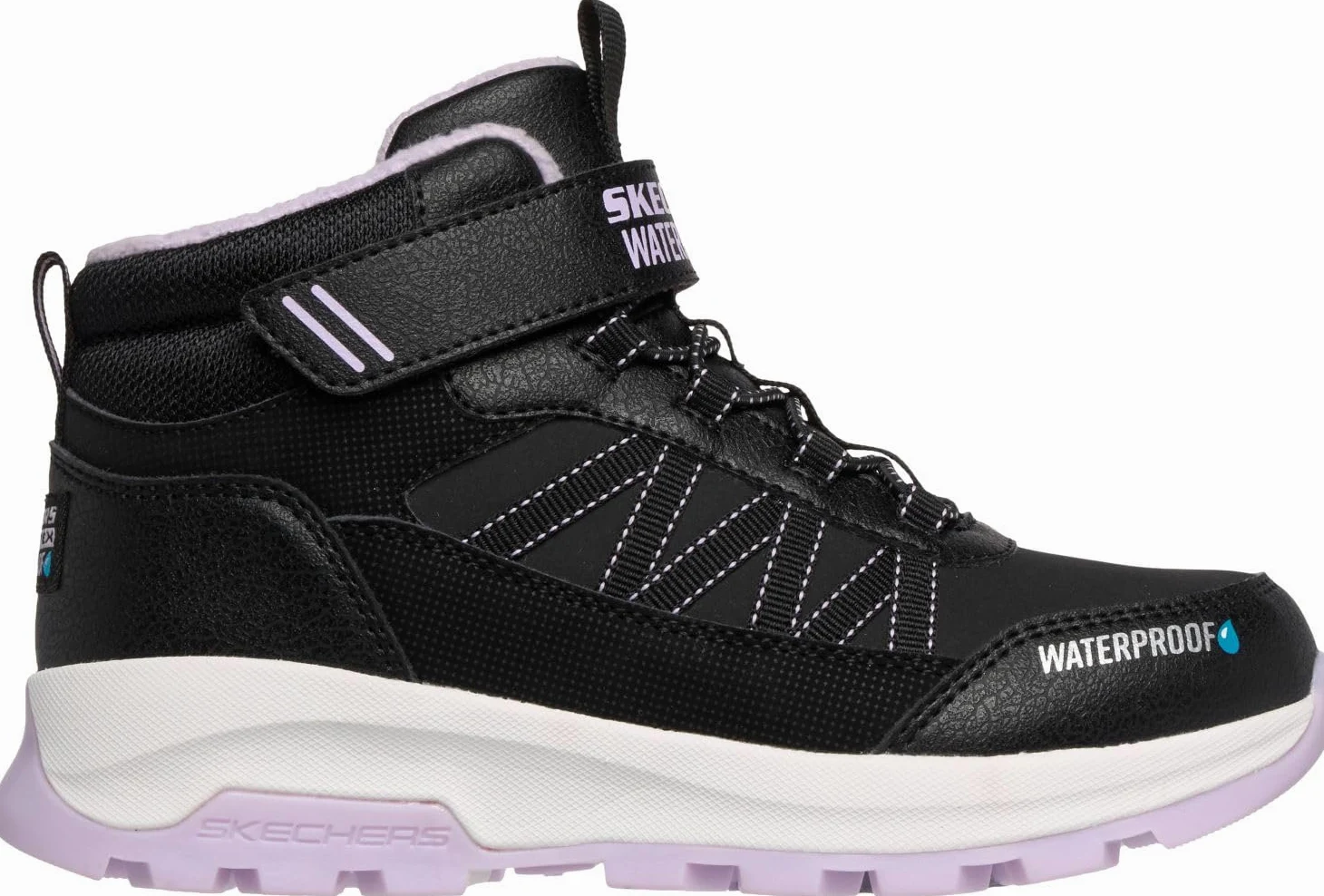 Skechers Niñas Storm Blazer Artic Mass Zapatillas Deportivas, Black Synthetic Textile Lavender Trim, 33 EU