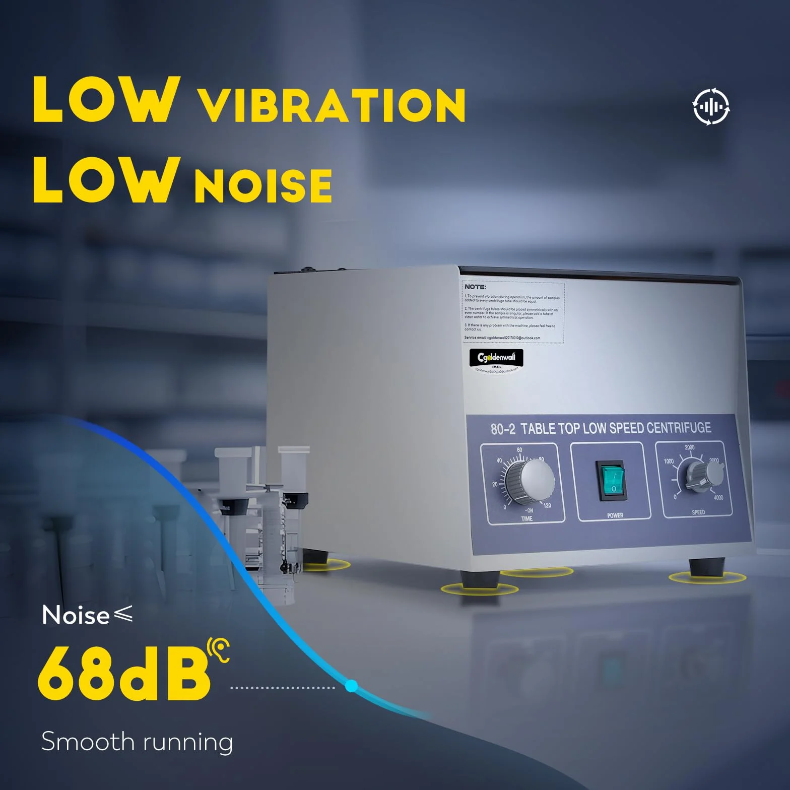 CGOLDENWALL Centrífuga de Laboratorio 4000rpm 1795xg 20mlx12 Tubos