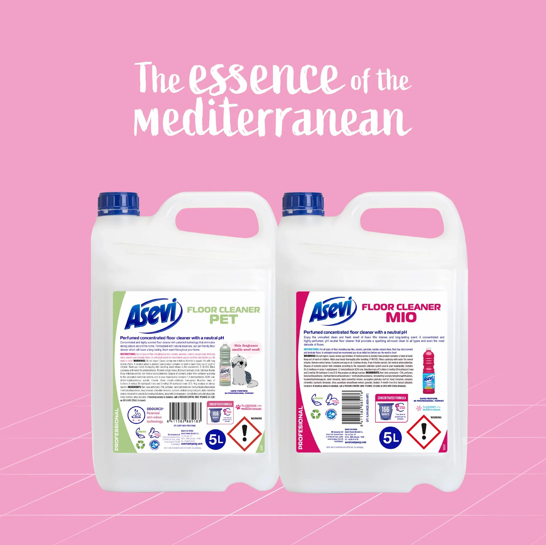 Asevi Fregasuelos Perfumado Concentrado 5L pH Neutro para Todo Tipo de Suelos