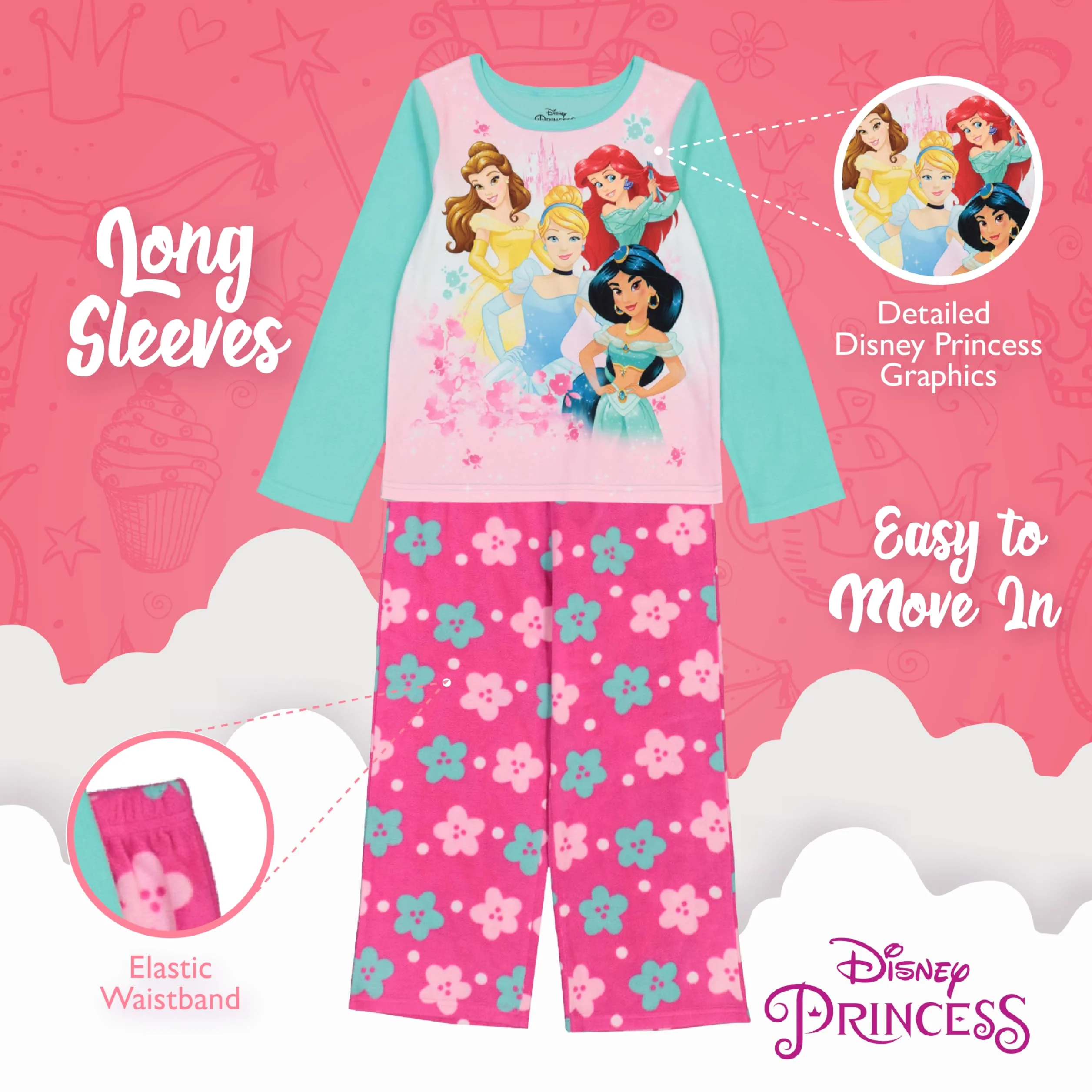 Disney Princess Conjunto de pijama princesa para niña