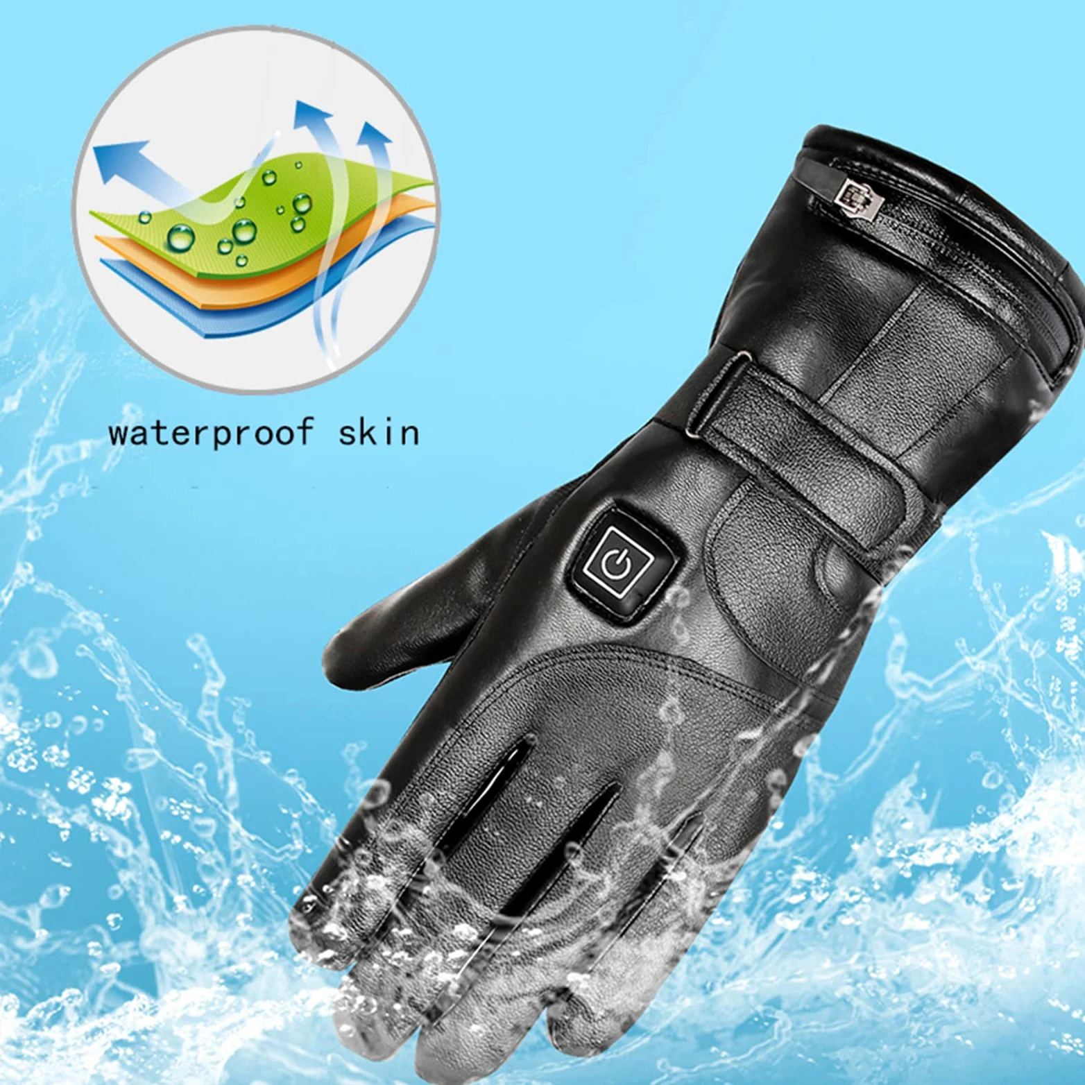 CHEWYNP Guantes de Invierno para Hombres y Mujeres: Guantes Impermeables y cálidos para Clima frío, Guantes térmicos con Dedo de Pantalla táctil 3 Niveles de calefacción 4000 mAH para Moto