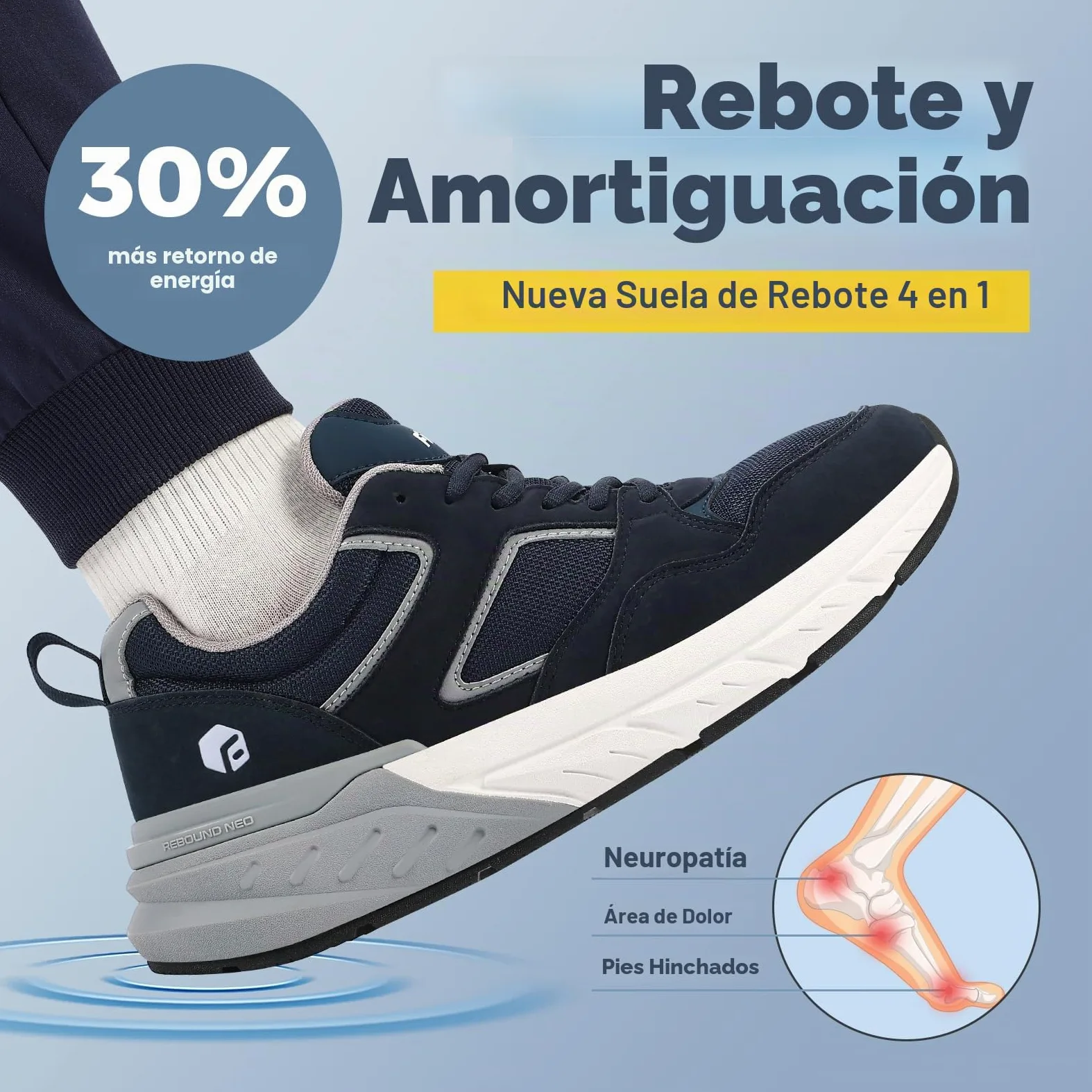 FitVille Extra Ancho Zapatillas Hombre Zapatos Deporte Antideslizantes Sneaker Running Transpirables Caminar
