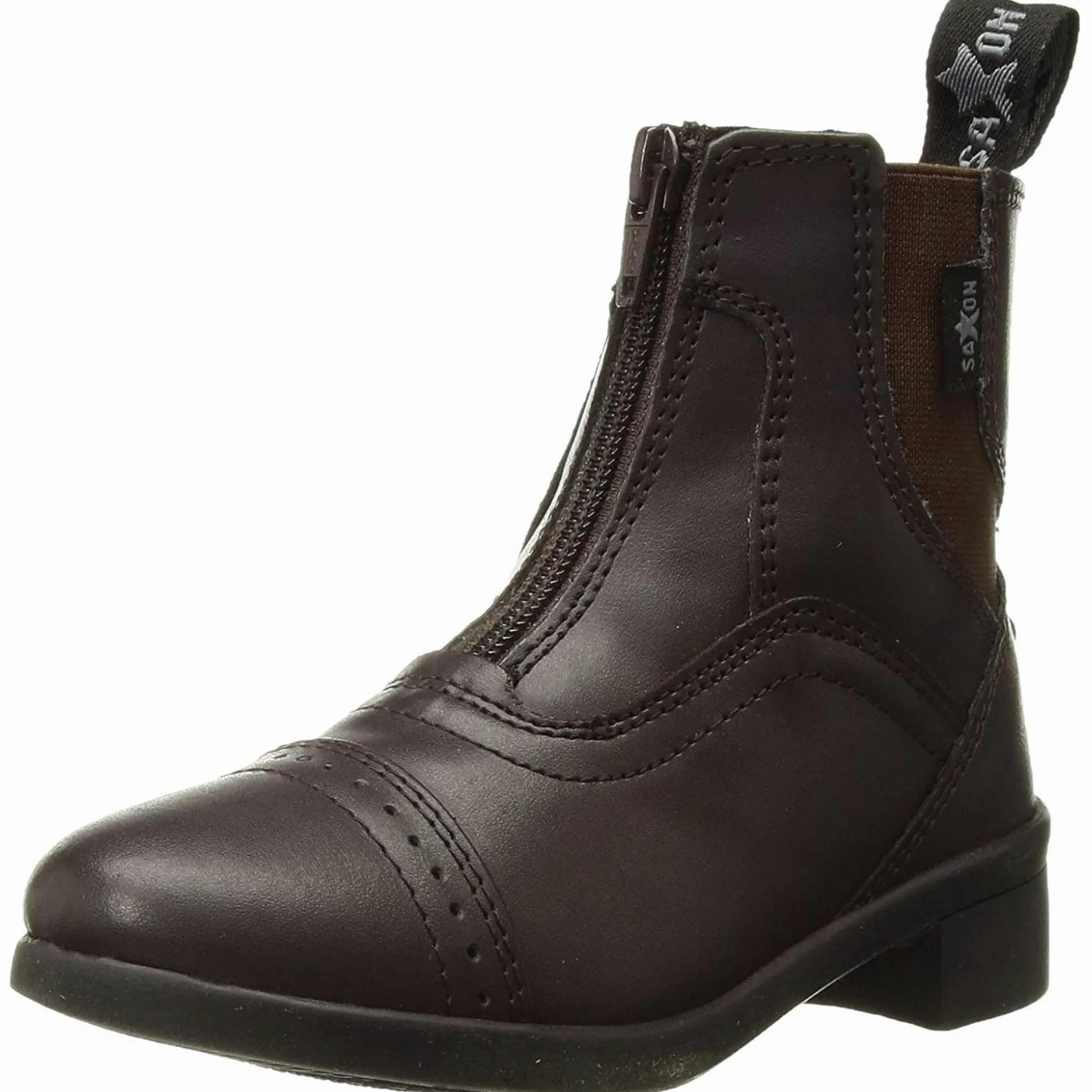 Saxon - Botines Modelo Syntovia con Cremallera para Adultos Unisex (38 EU) (Marrón)