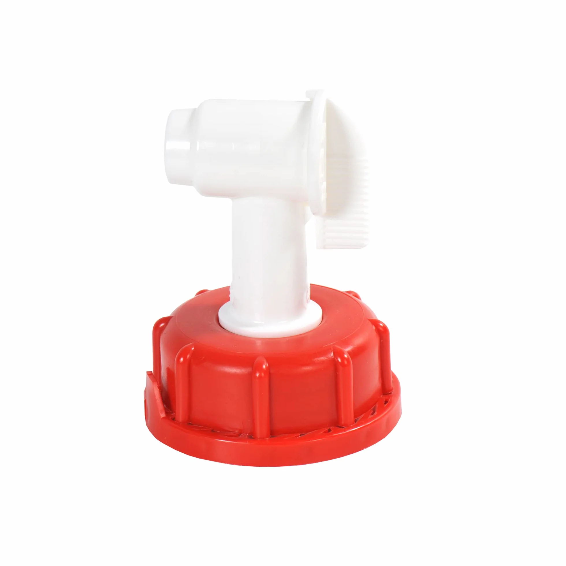 Tapón Grifo Para Envases 10-20-25 litros Rosca 60 mm Polietileno Alta Densidad Blanco Rojo Resistente Disolventes Gasolina