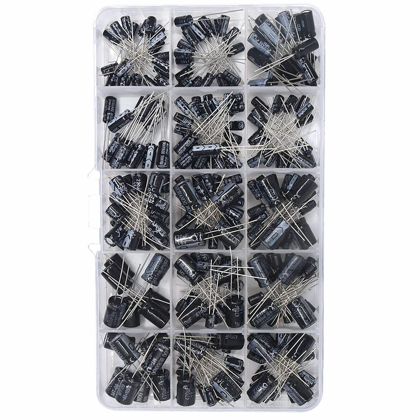 ARCELI Electrolytic Capacitor Assortment Kit 300pcs 15 Values 0.1uF to 470uF