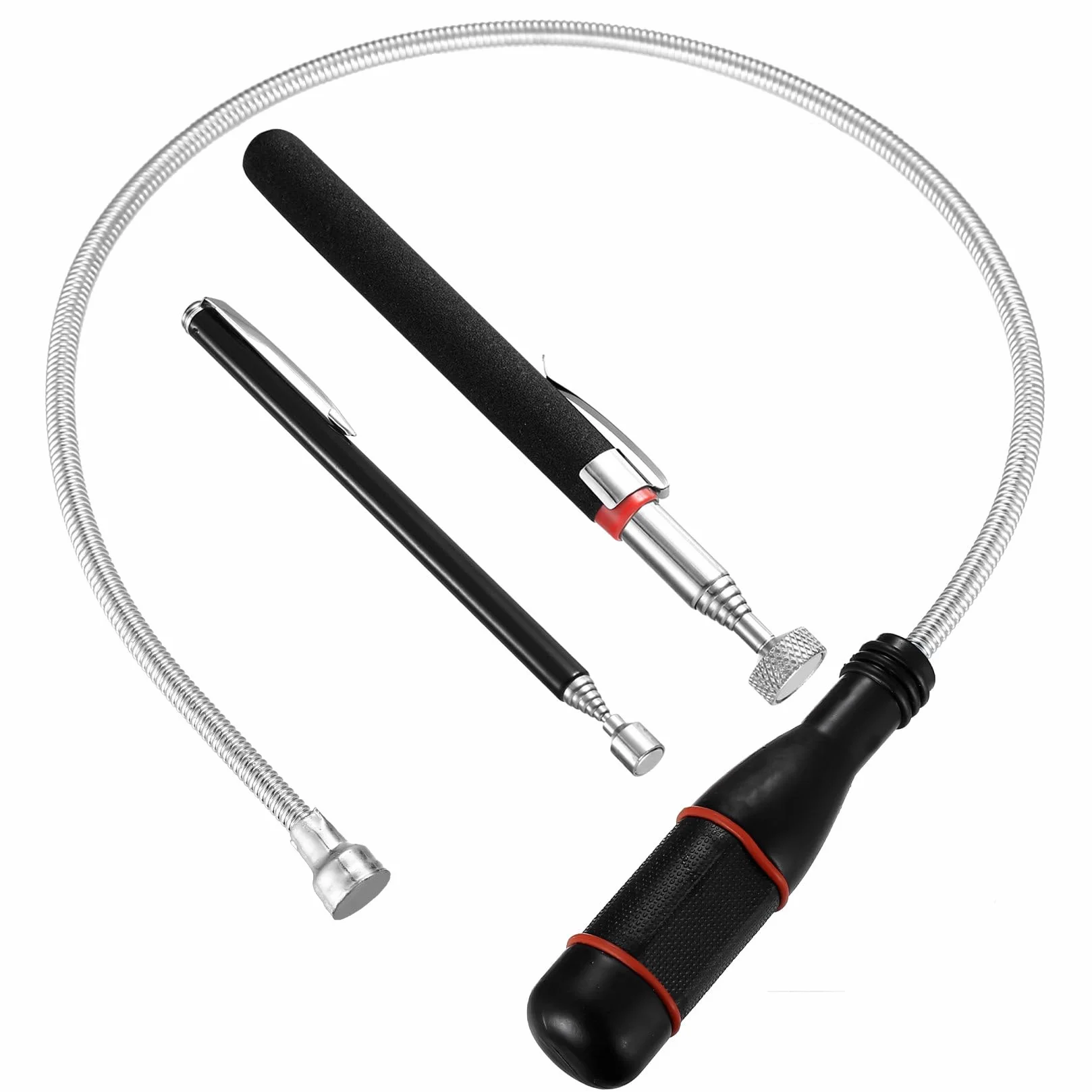 Barra magnética telescópica extra fuerte, imán de varilla flexible para taller