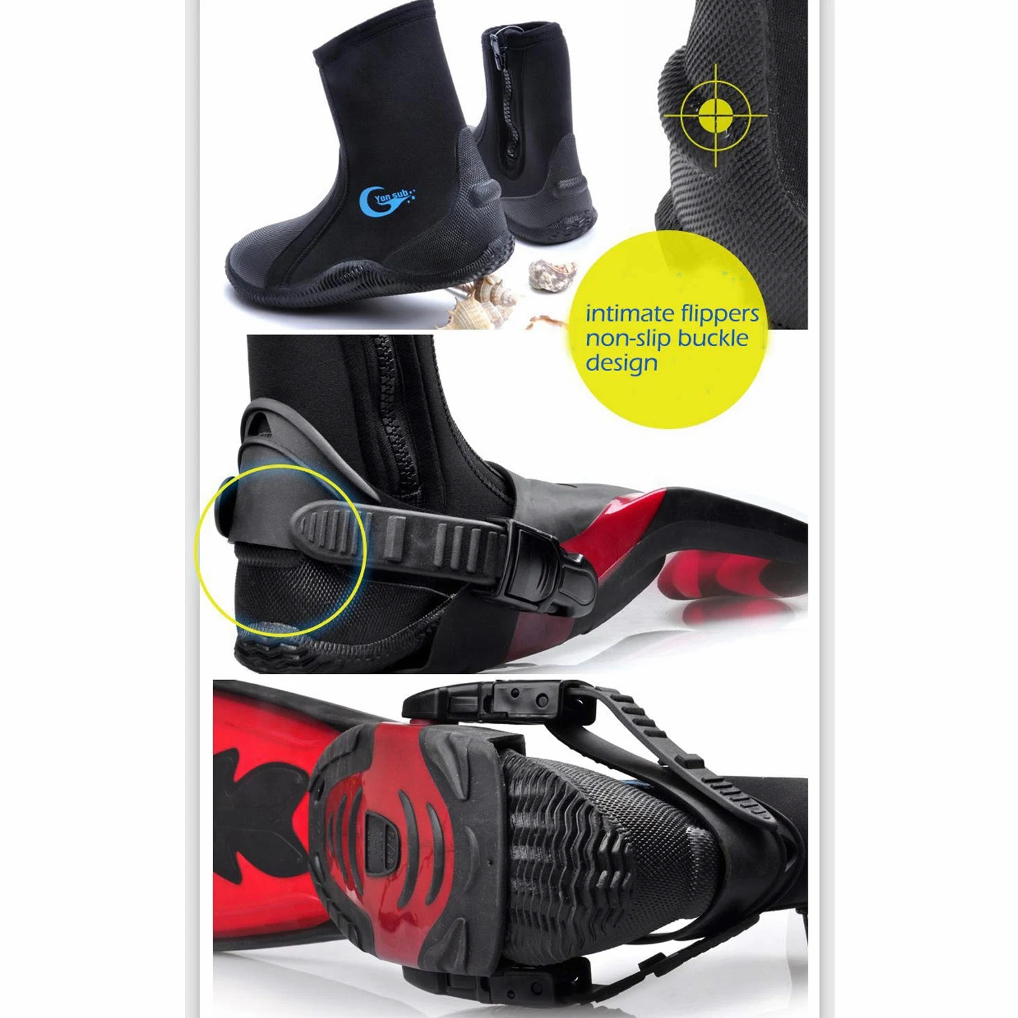 Botas de buceo de neopreno de 5 mm, zapatos de buceo, antideslizantes, zapatos de buceo, botas de esnórquel, calcetines de agua, botines para surf, deportes acuáticos